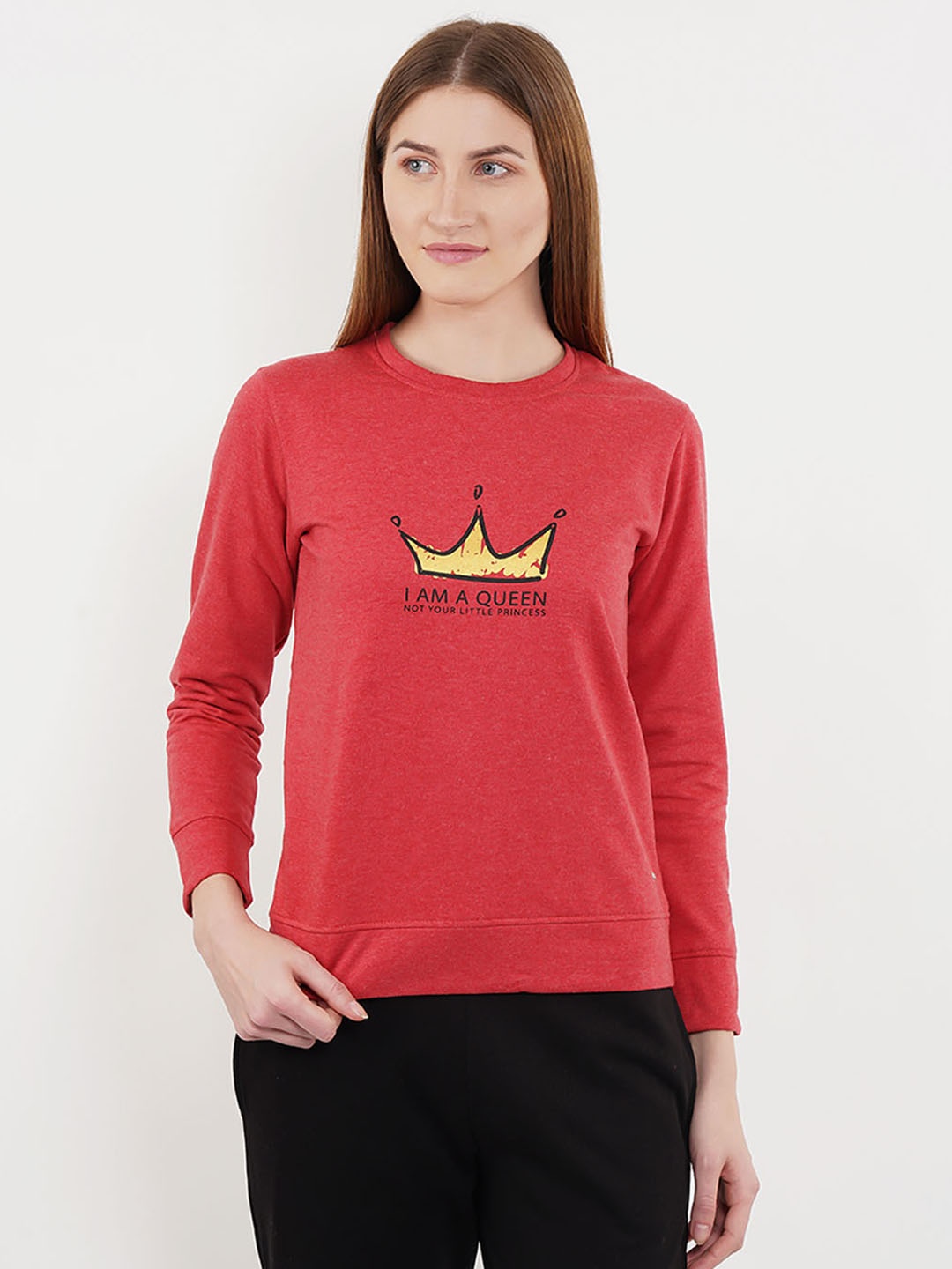 

Sweet Dreams Women Red Printed Sweatshirt