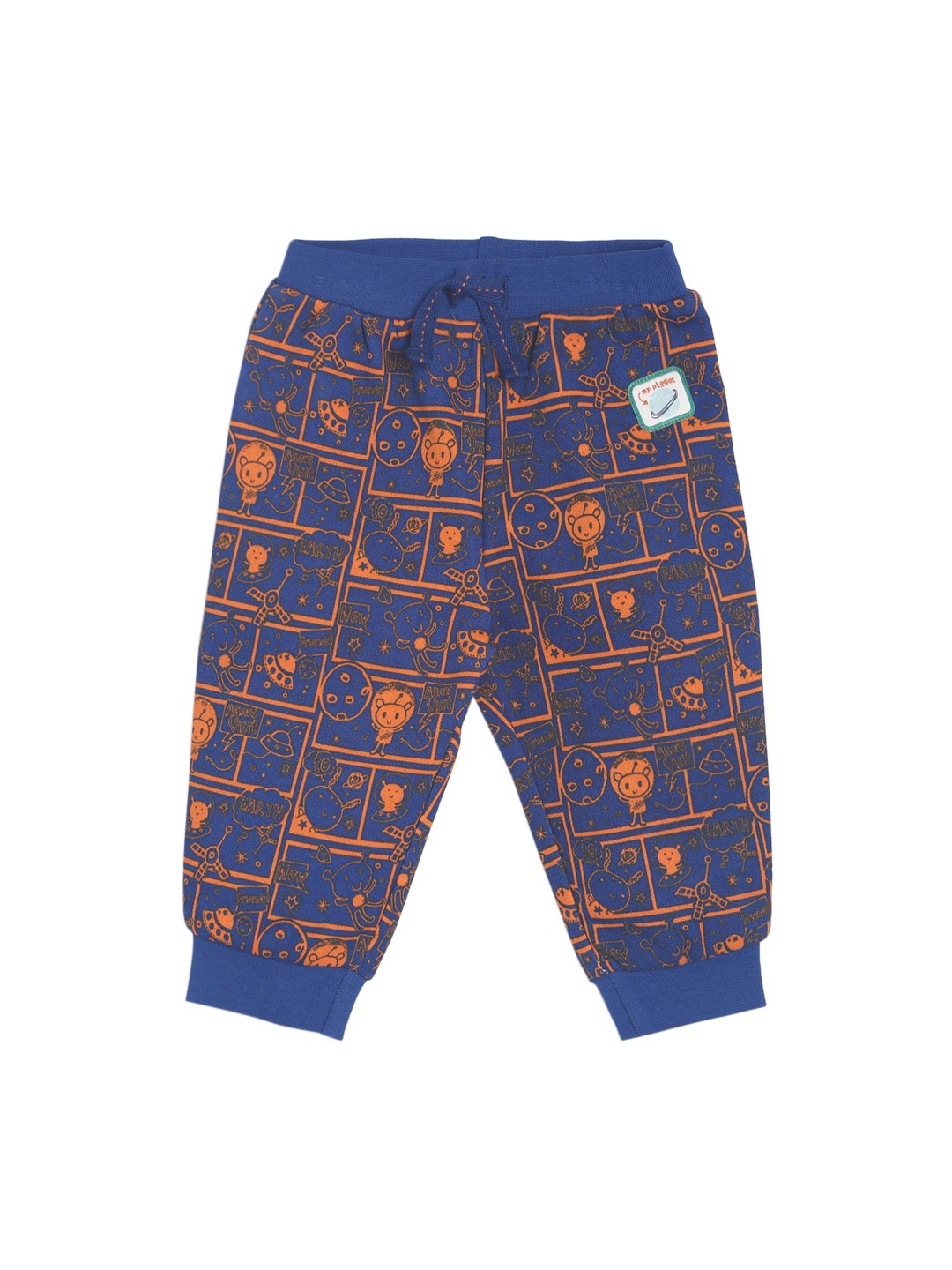 

MINI KLUB Boys Blue & Orange Printed Joggers