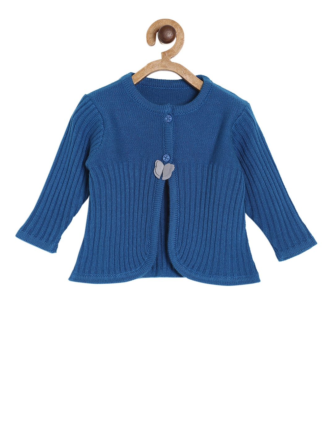 

MINI KLUB Girls Blue Self Design Cardigan