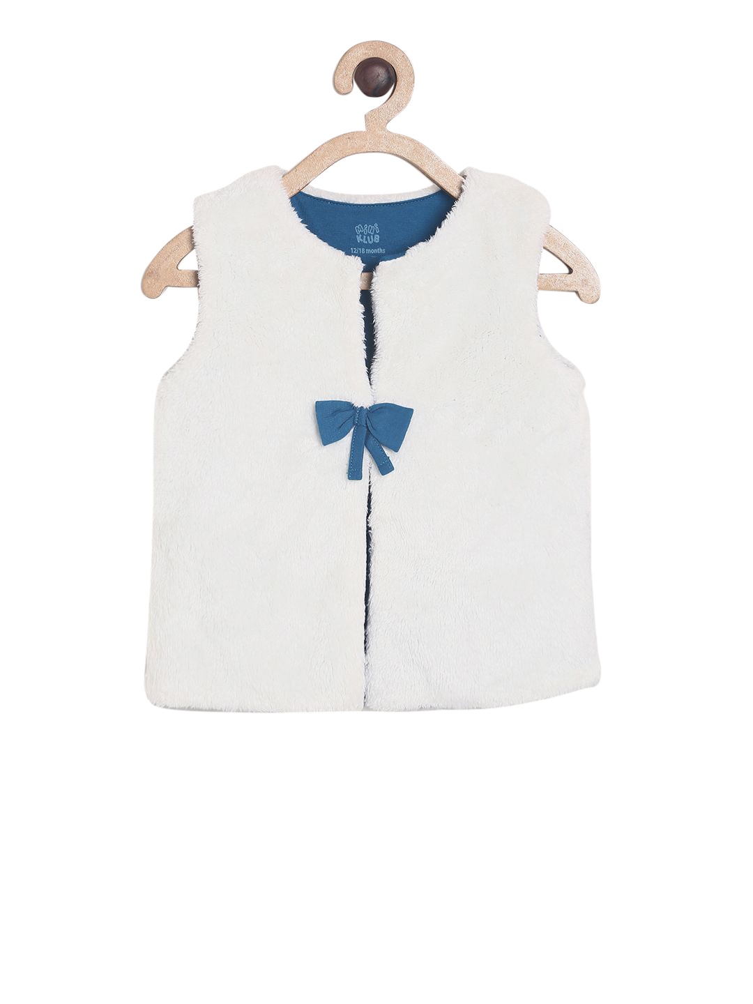 

MINI KLUB Girls White Solid Open Front Jacket