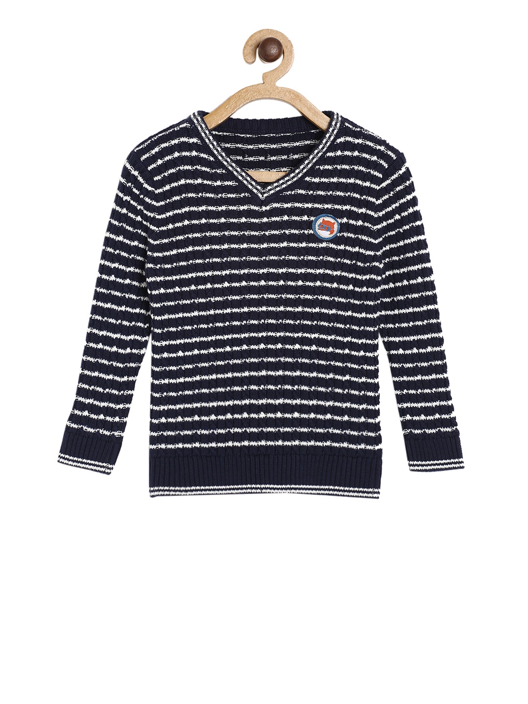 

MINI KLUB Boys Navy Blue & White Striped Pullover Sweater