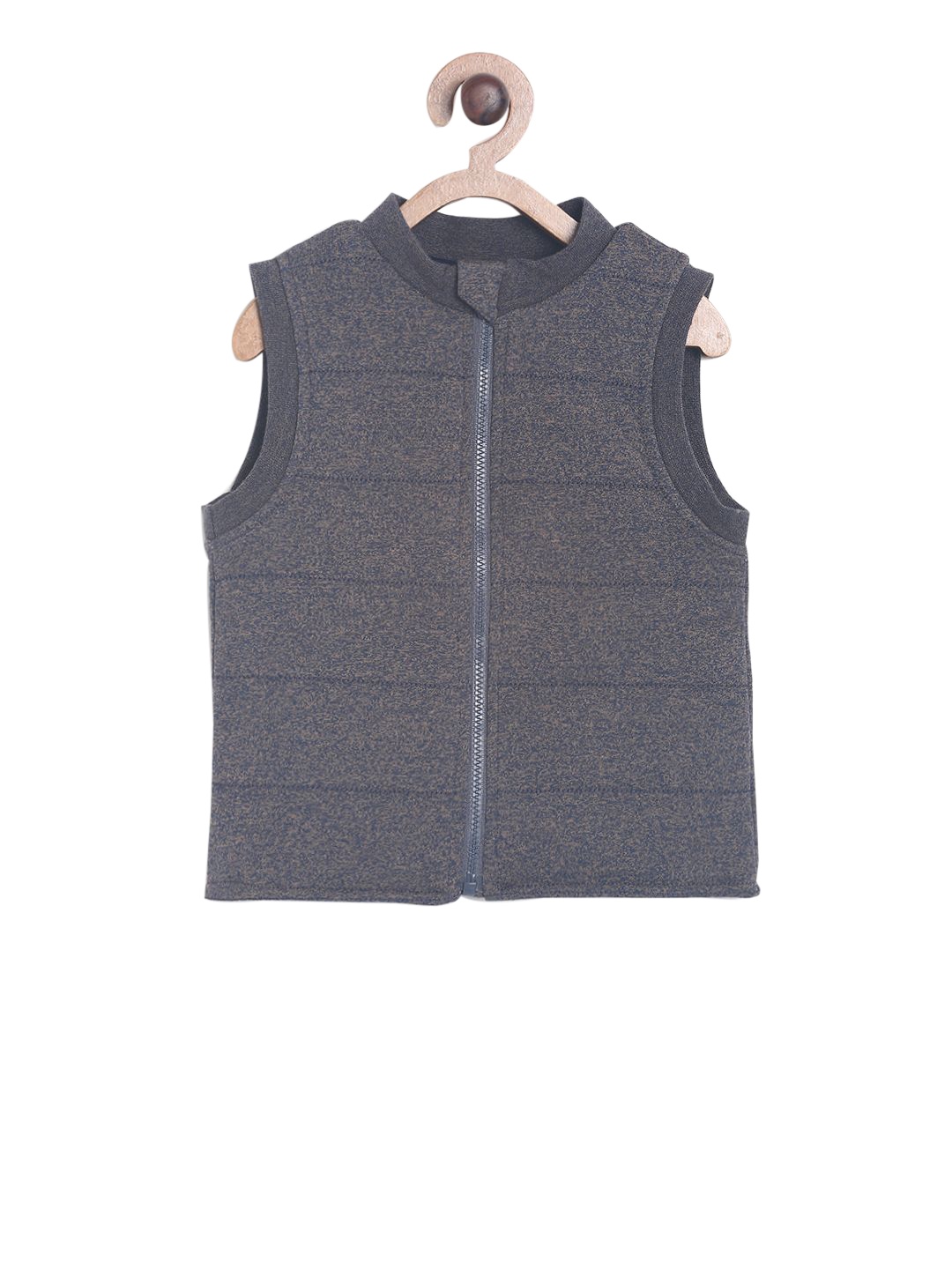 

MINI KLUB Boys Navy Blue Solid Open Front Jacket