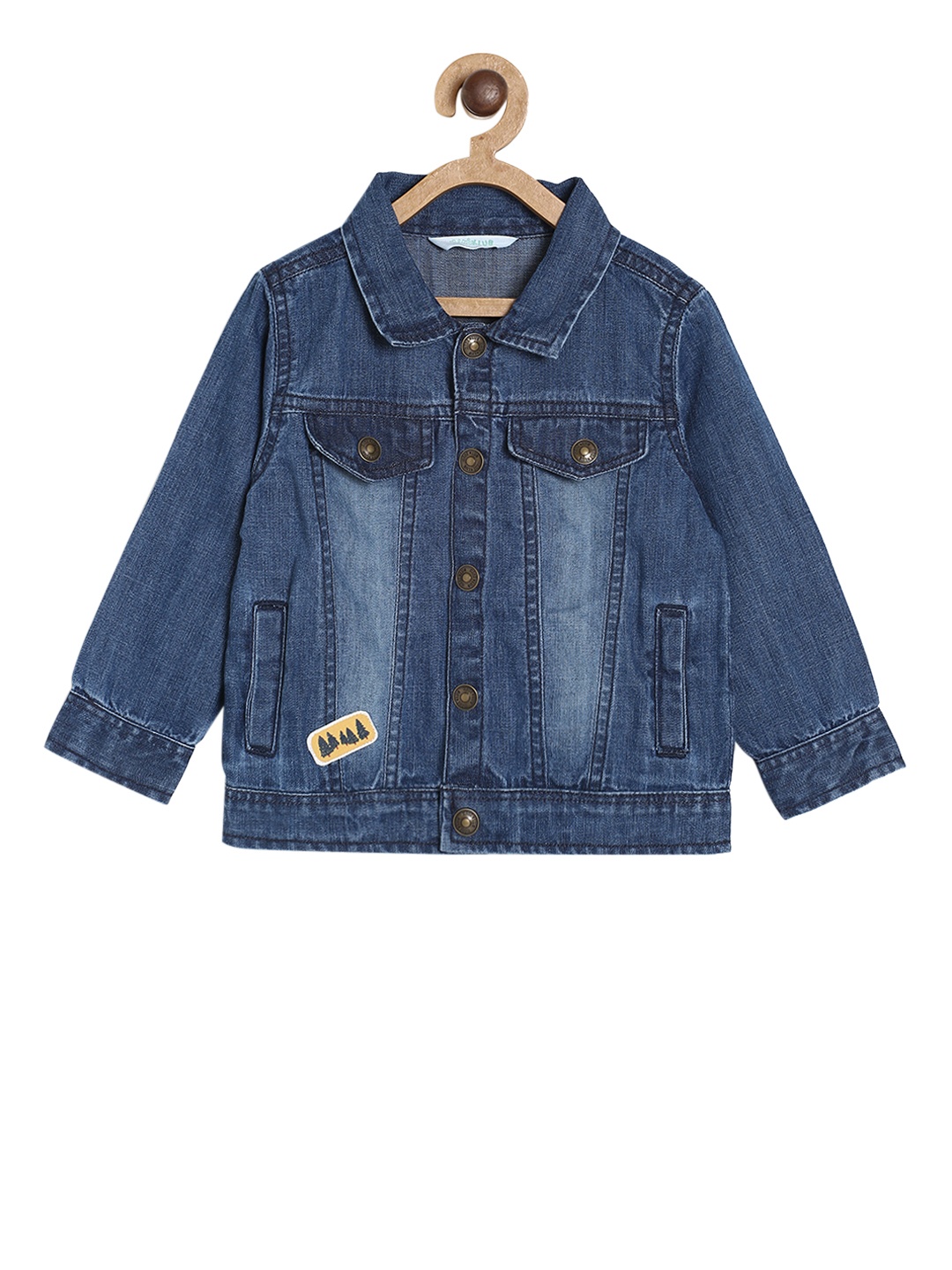 

MINI KLUB Boys Blue Solid Denim Jacket