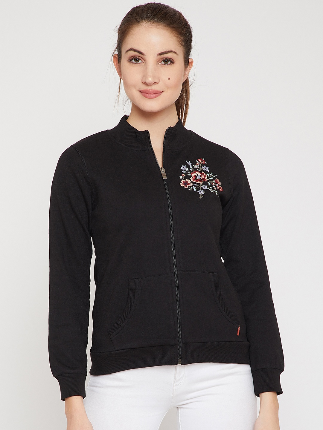 

RARE Women Black Solid Sweatshirt