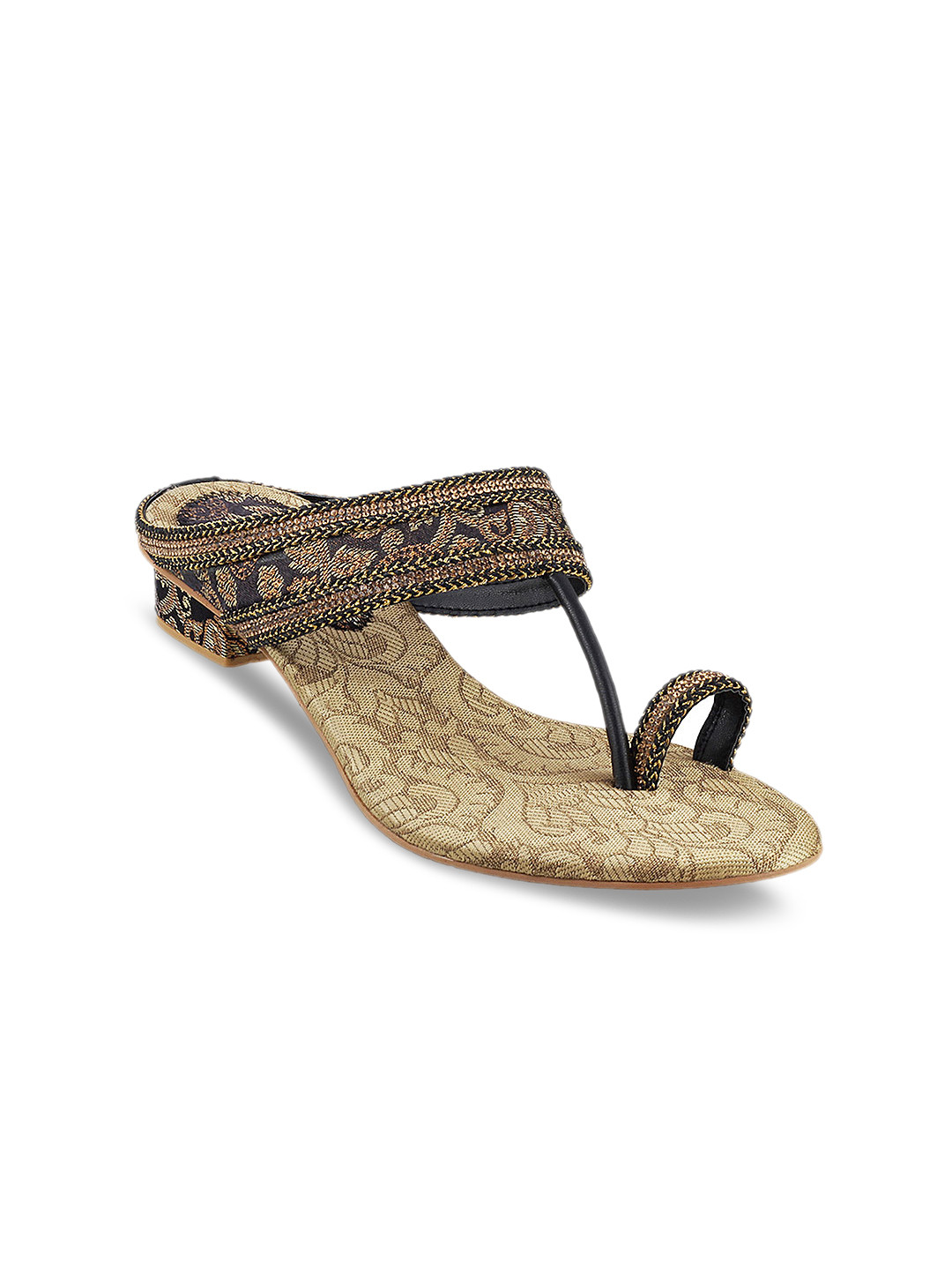 

Metro Women Black Woven Design Block Heels