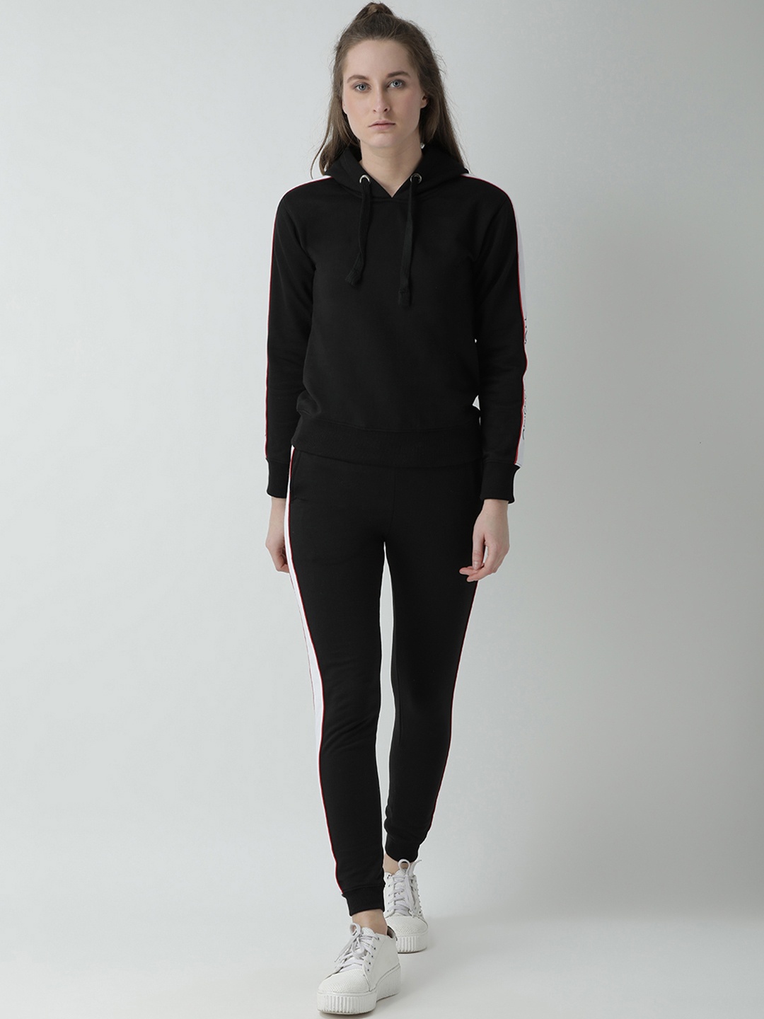 

GRIFFEL Women Black Solid Tracksuit