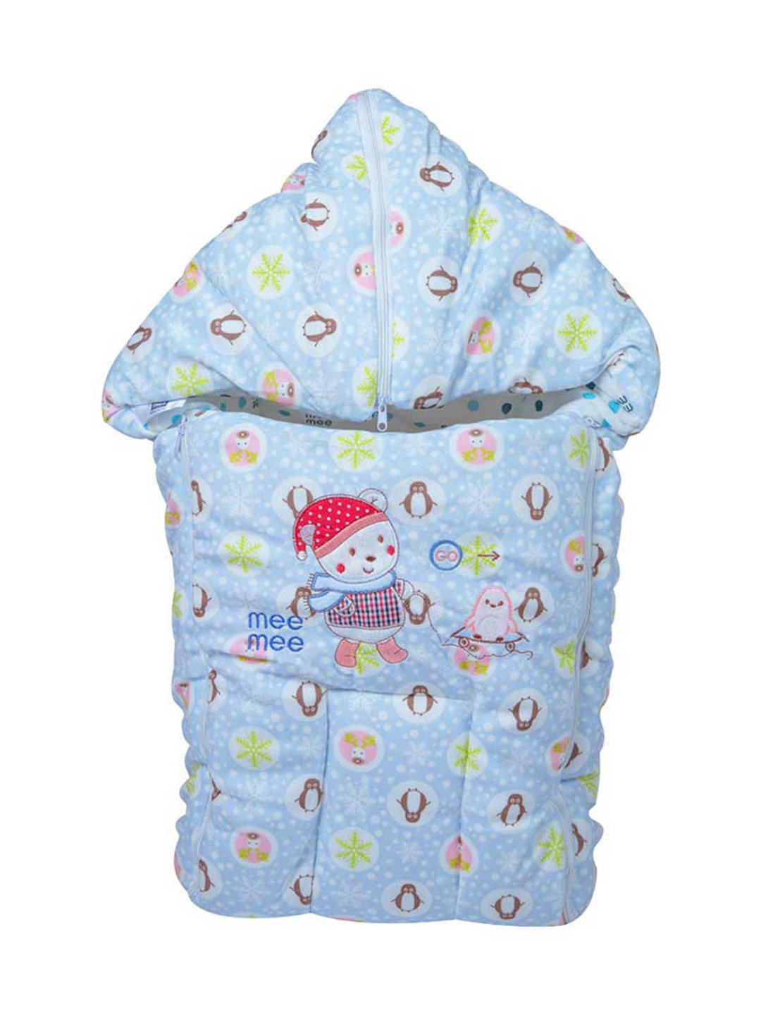 

MeeMee Blue Printed Baby Bedding Set
