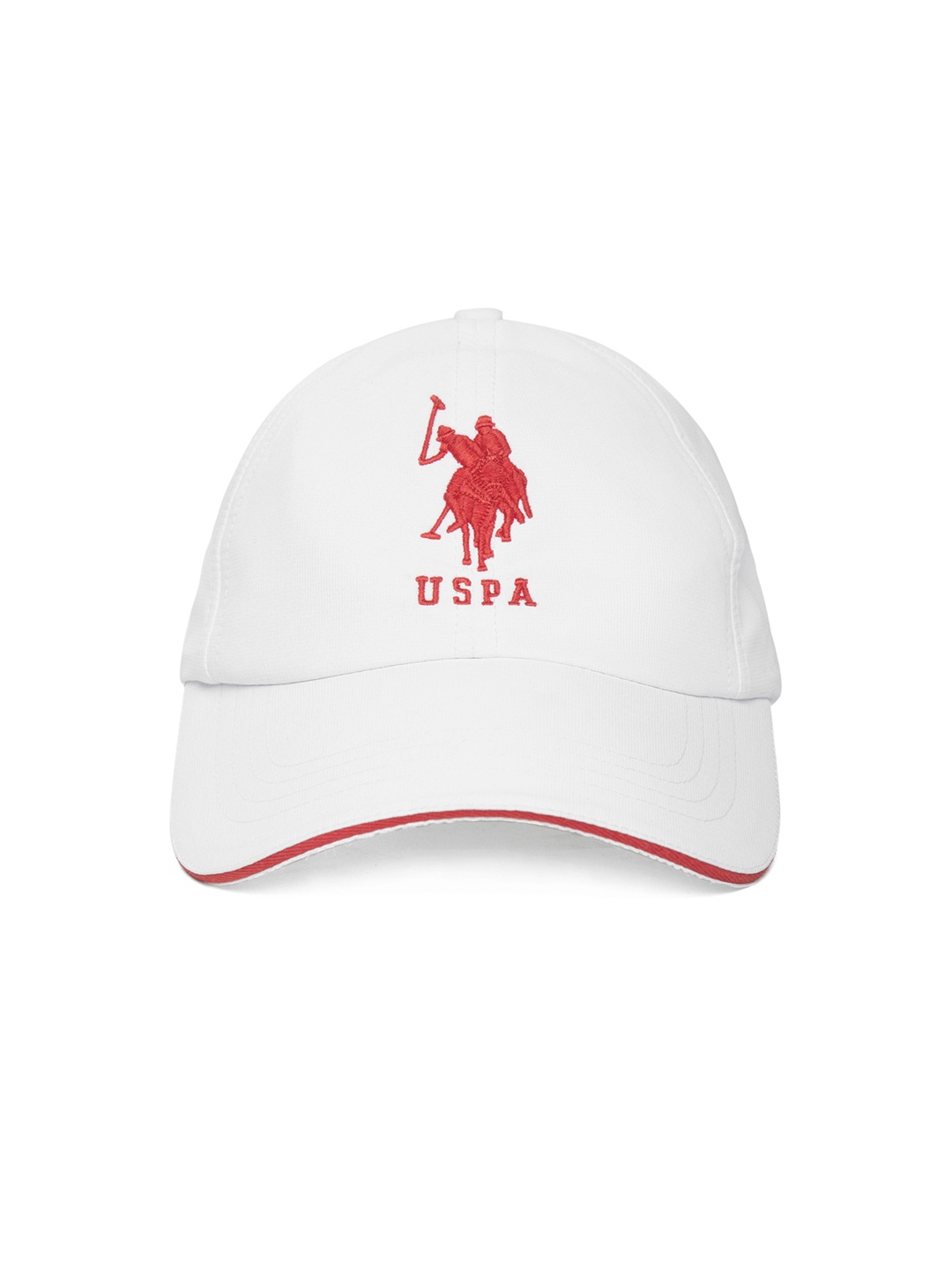 

U.S. Polo Assn. Men White Solid With Brand Logo Baseball Cap