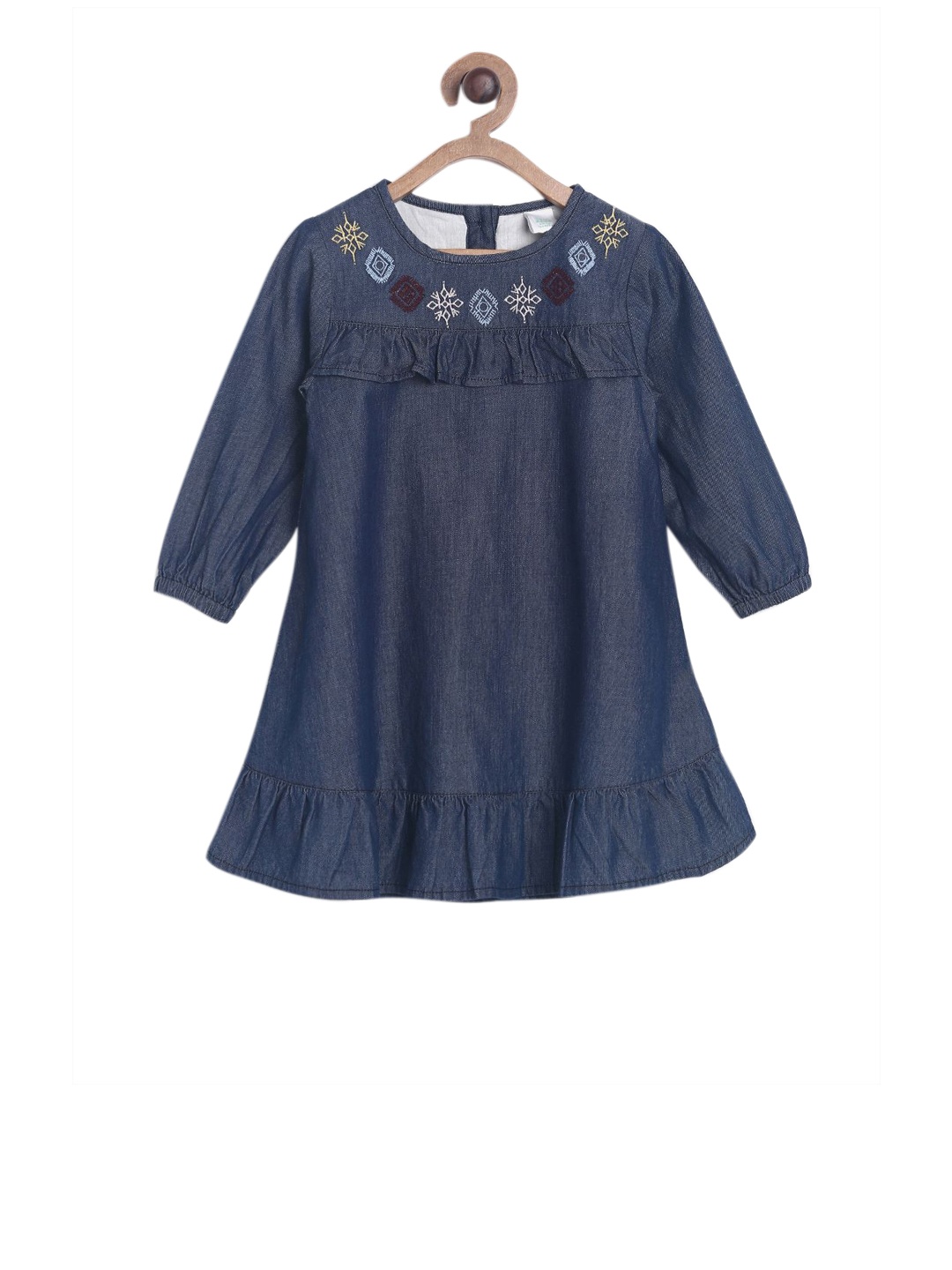 

MINI KLUB Girls Navy Blue Solid Fit and Flare Dress