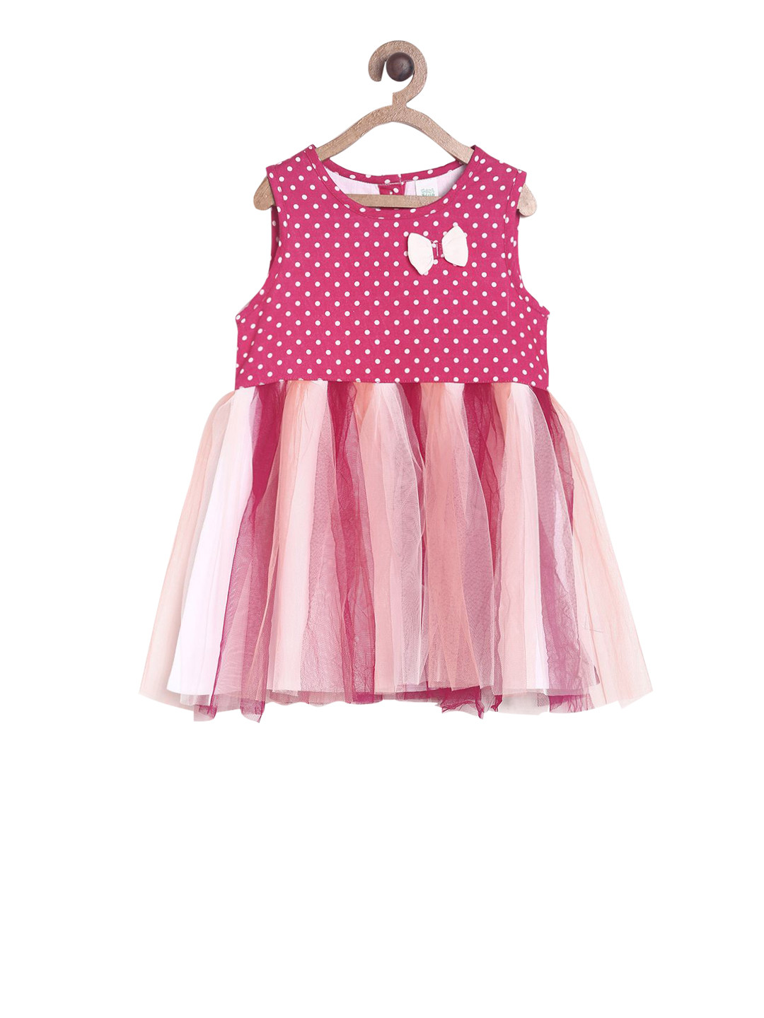 

MINI KLUB Girls Pink Printed Fit and Flare Dress