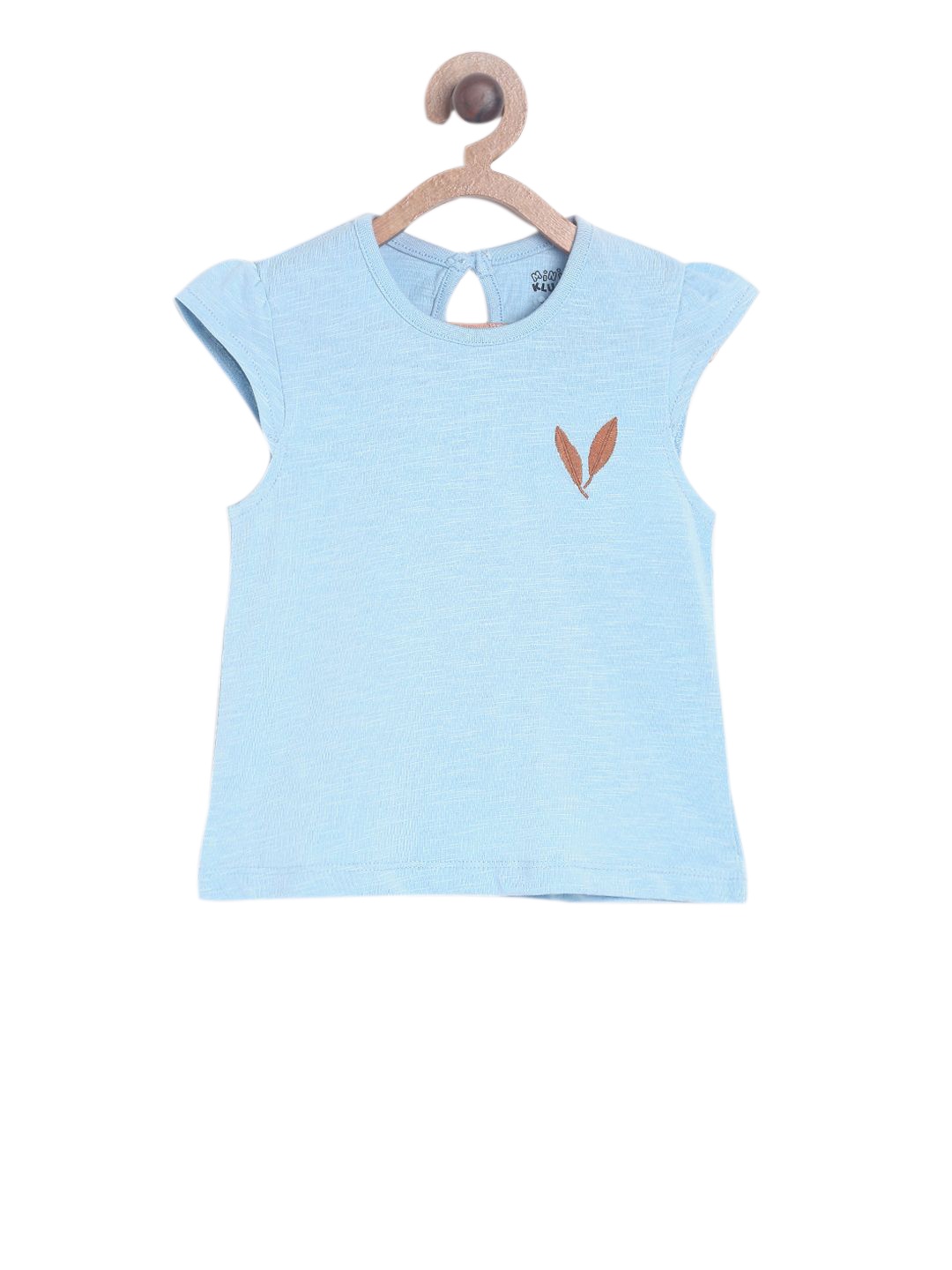 

MINI KLUB Girls Turquoise Blue Solid Pure Cotton Top