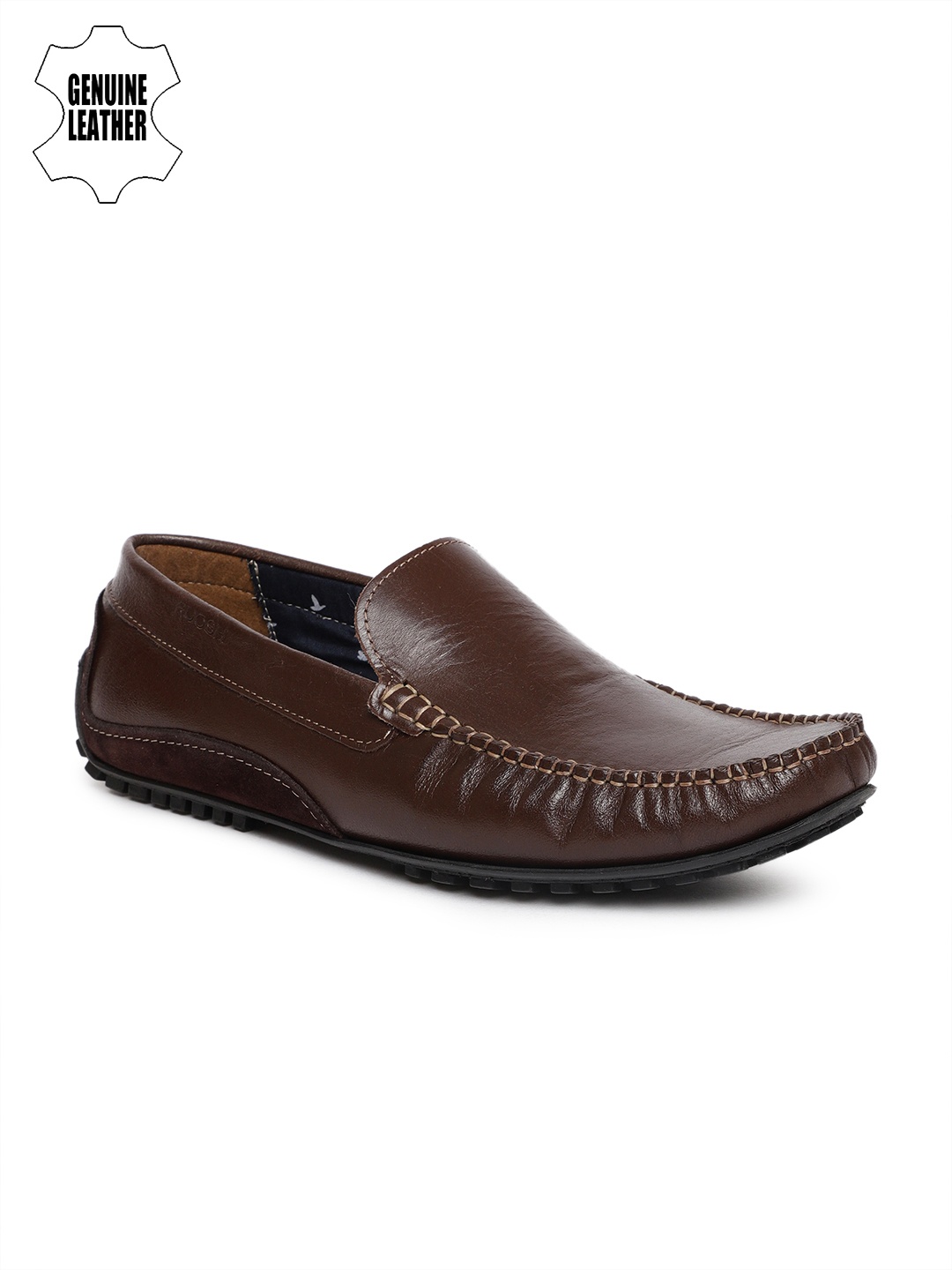 

Ruosh Men Brown Genuine Leather Driving Shoes