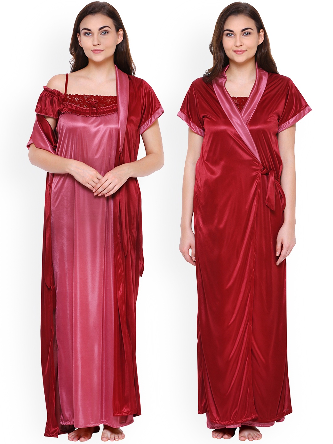 

Secret Wish Red Solid Nightdress HC-E105-578