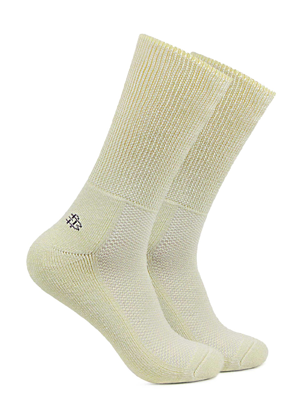 

Bonjour Men Beige Patterned Calf Length Socks