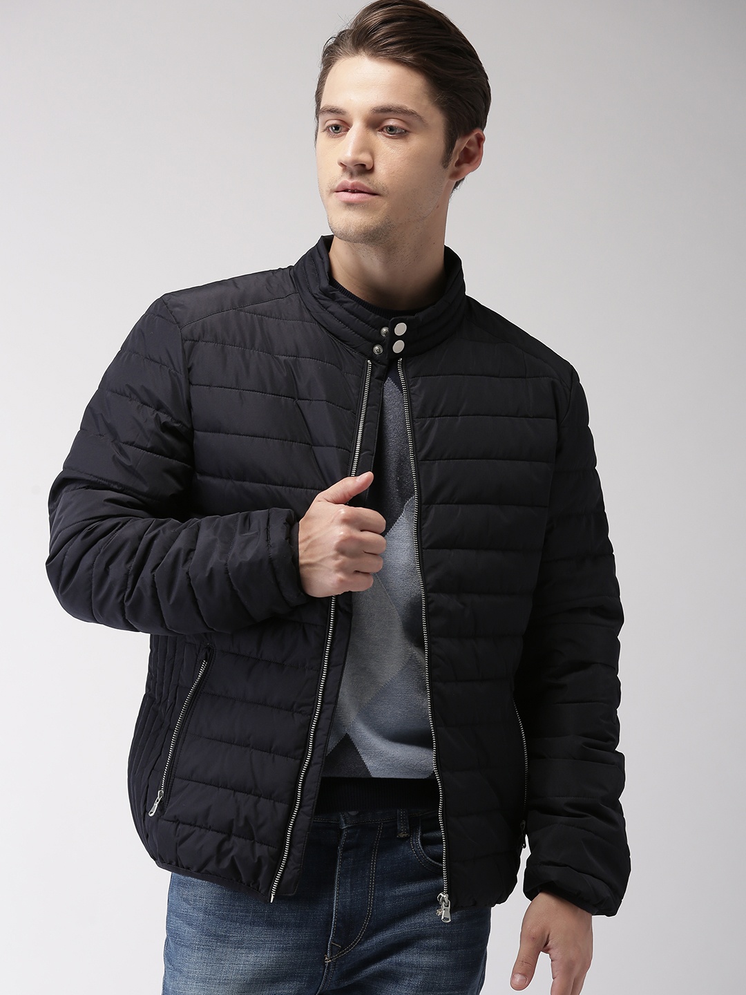 

Celio Men Navy Blue Solid Puffer Jacket