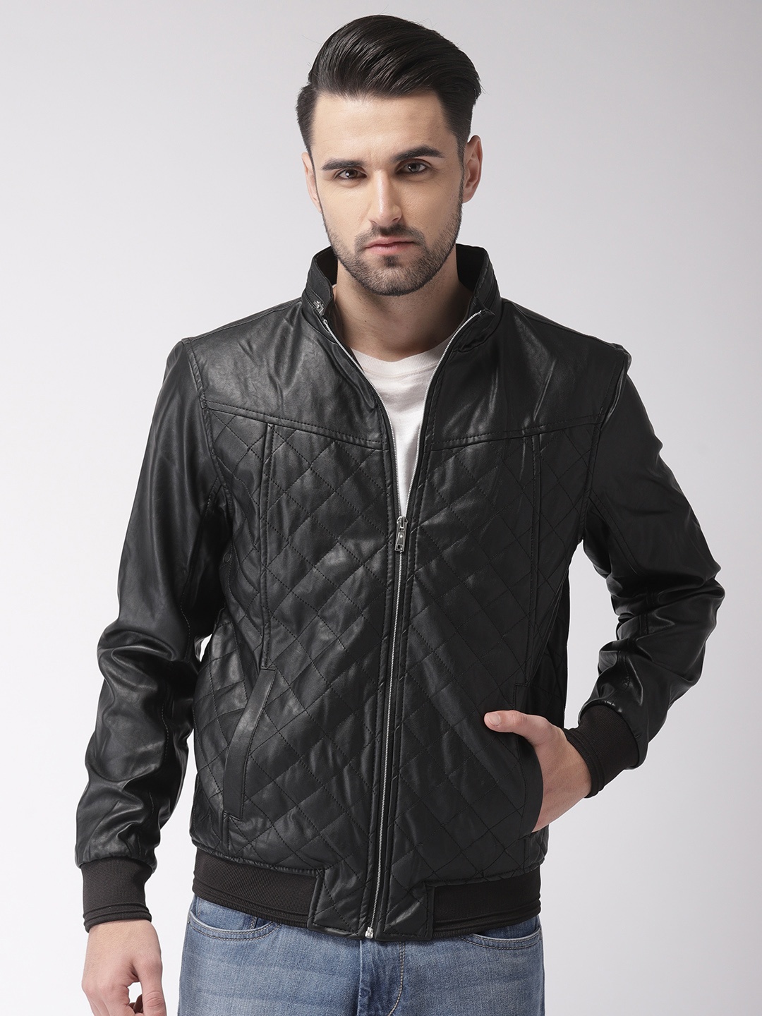 

Celio Men Black Solid Bomber