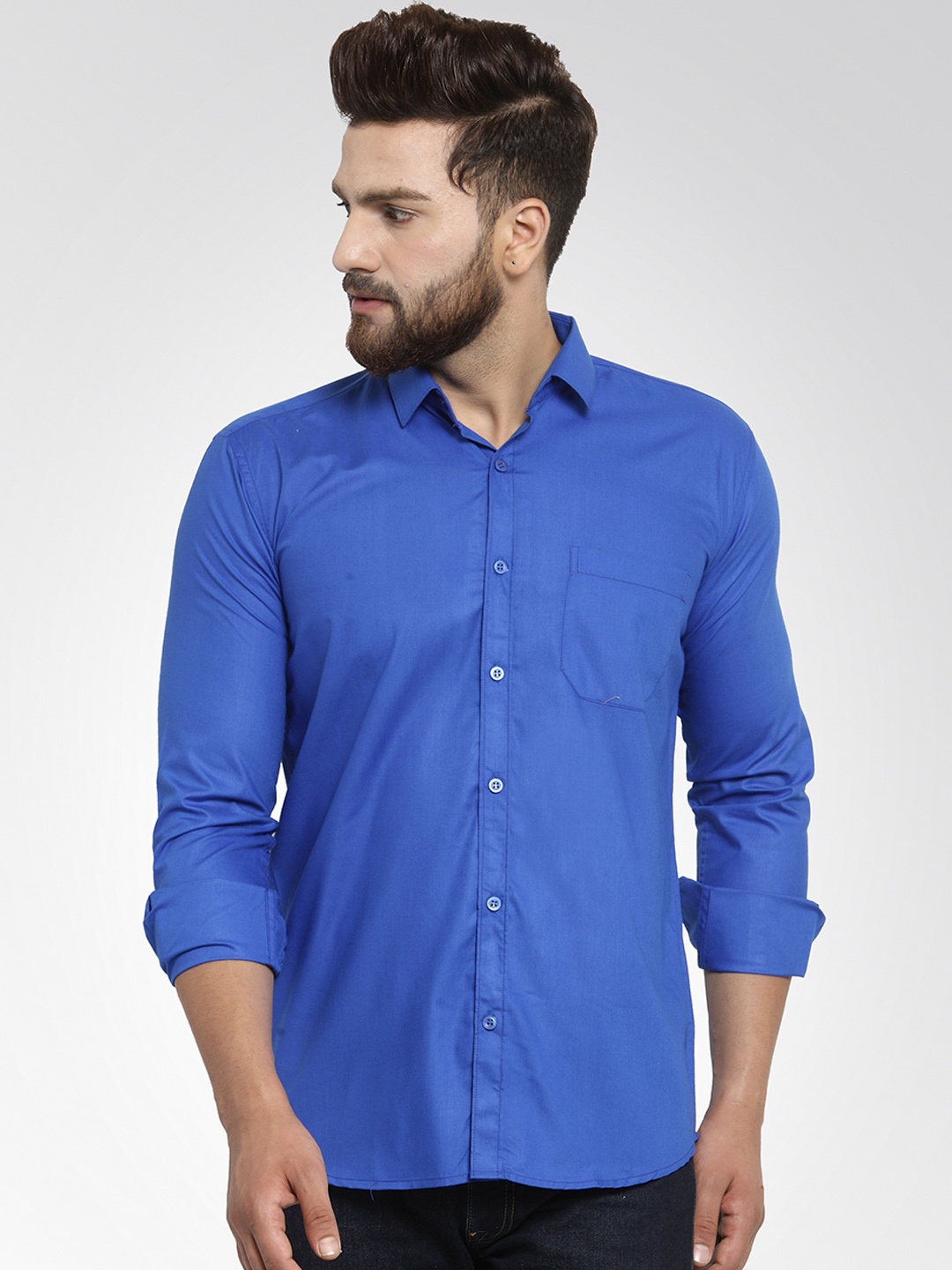 

JAINISH Men Blue Classic Slim Fit Solid Casual Shirt