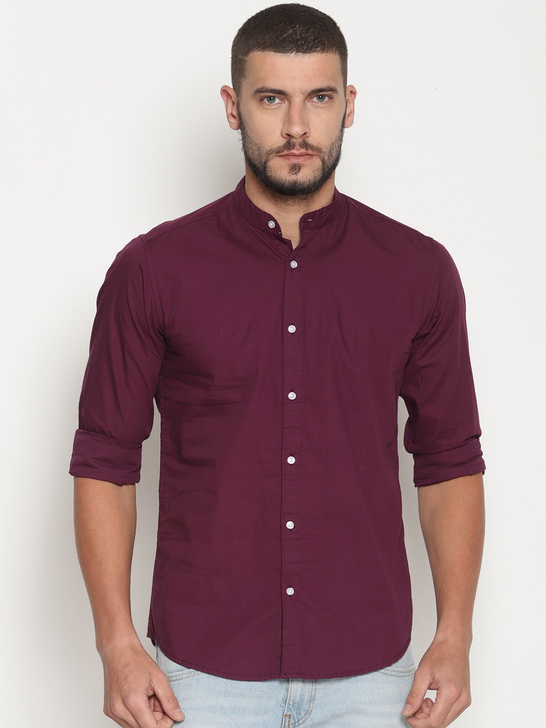 

IVOC Men Burgundy Smart Slim Fit Solid Casual Shirt