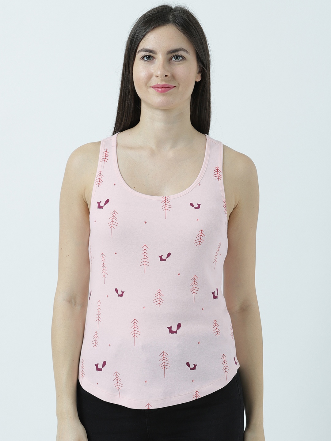 

Huetrap Women Pink Printed Tank Top