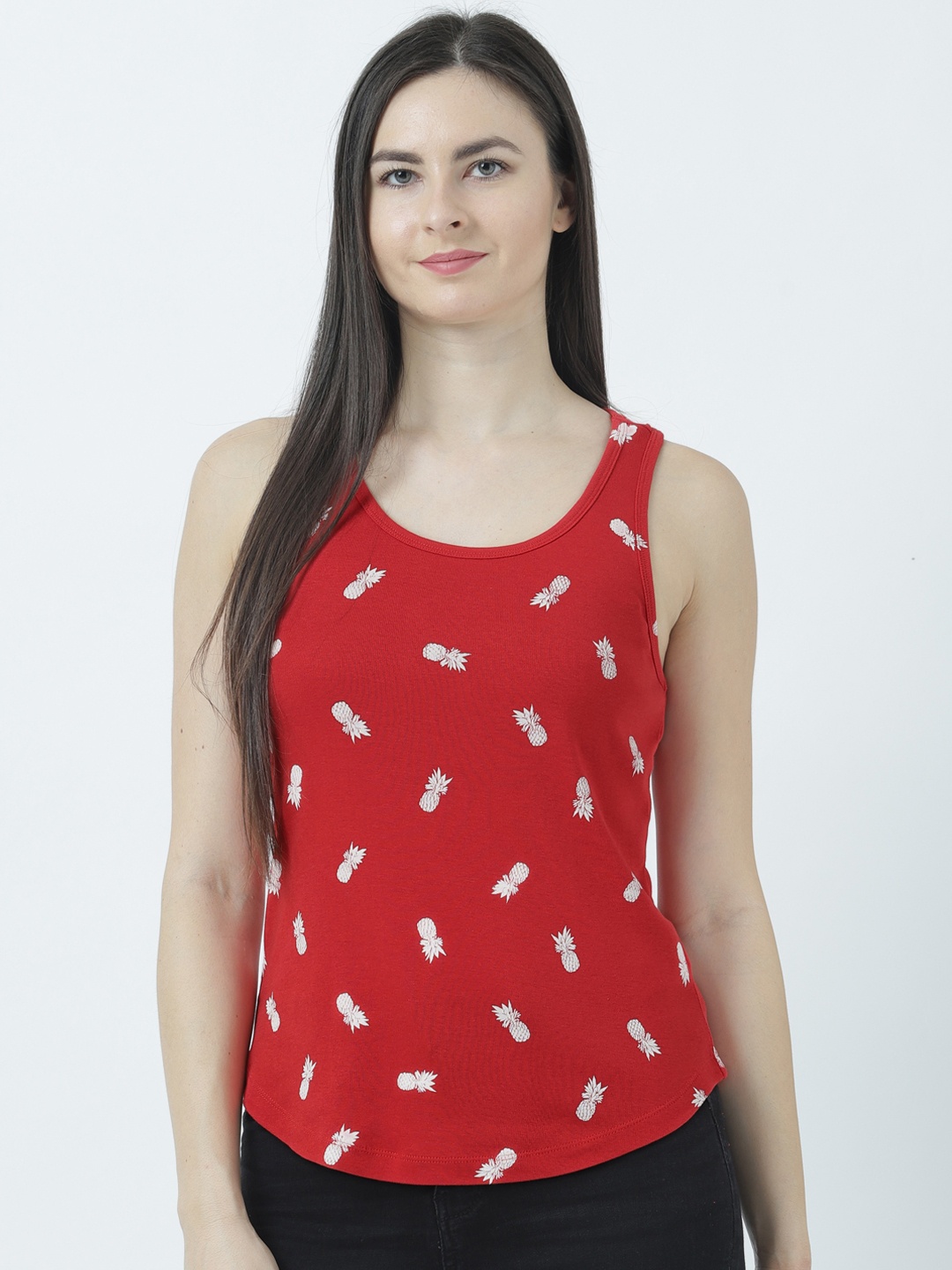 

Huetrap Women Red Printed Tank Top