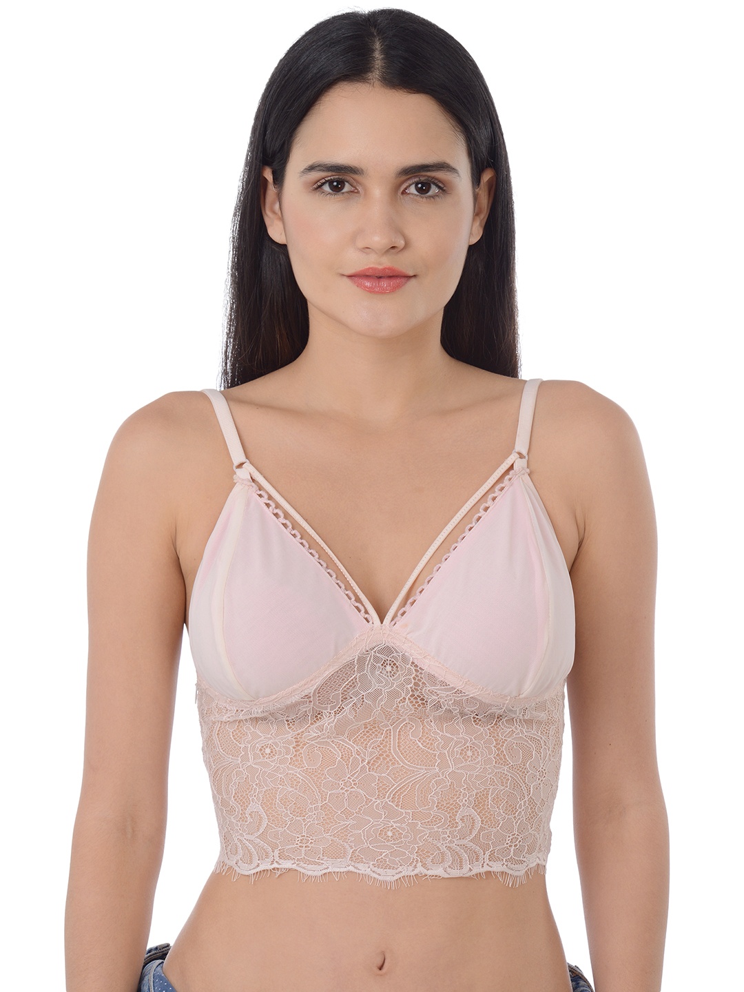 

Da Intimo Pink & Pink Solid Non-Wired Non Padded Bralette Bra
