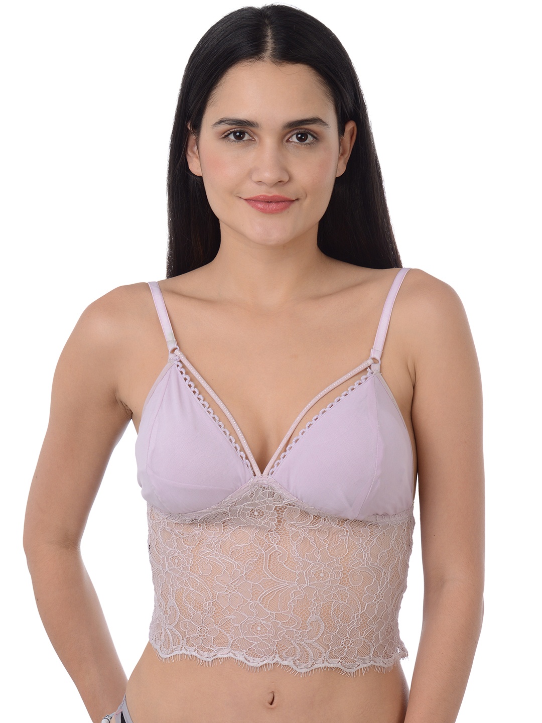 

Da Intimo Mauve Self Design Non-Wired Non Padded Bralette Bra DI1089