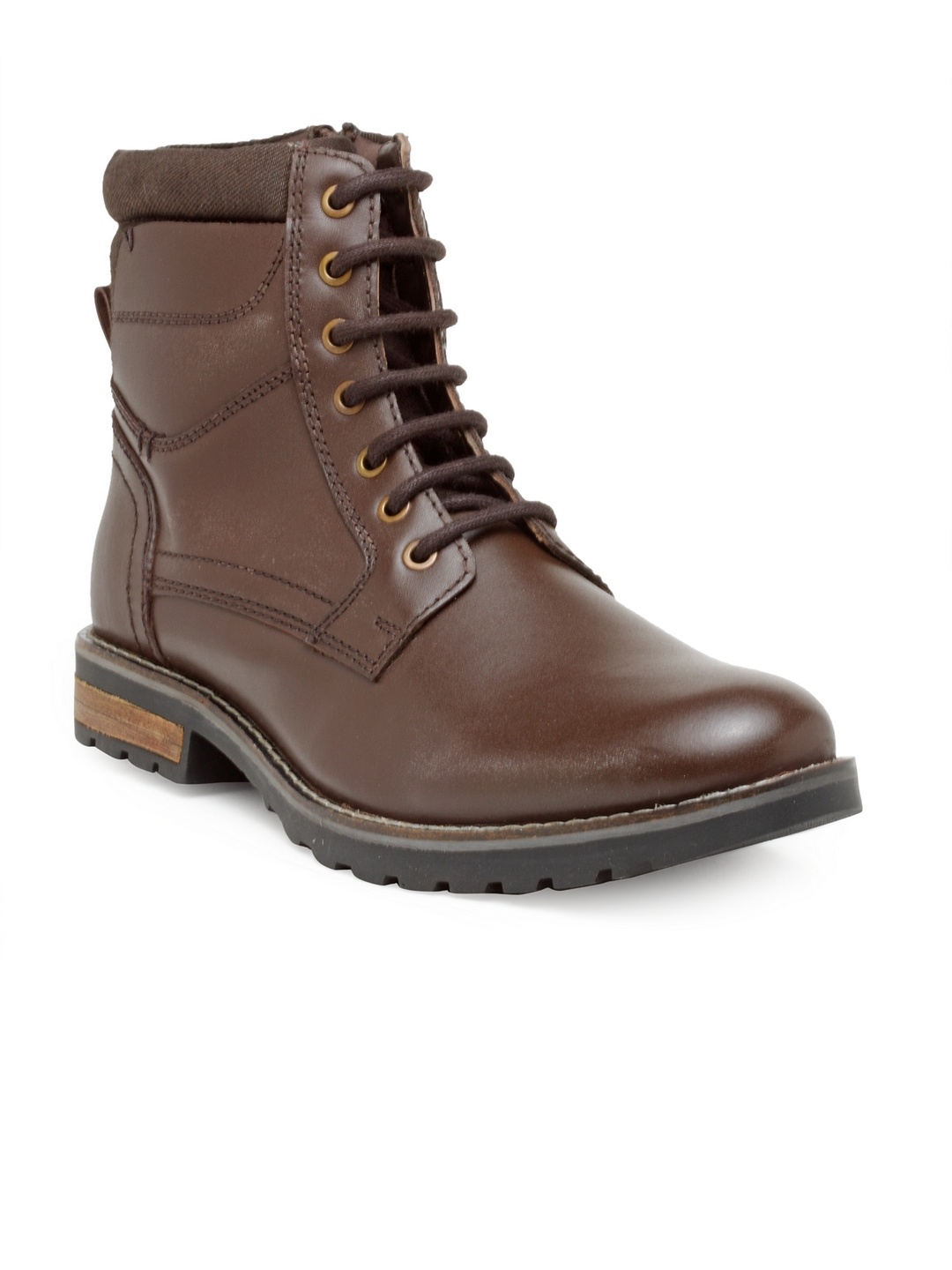 

Teakwood Leathers Men Brown Solid High-Top Flat Boots