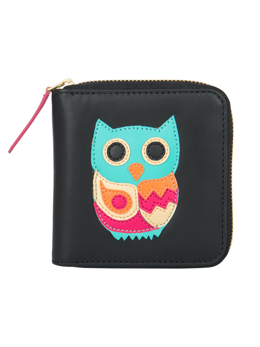 

Chumbak Women Black Textured Zip Around Wallet