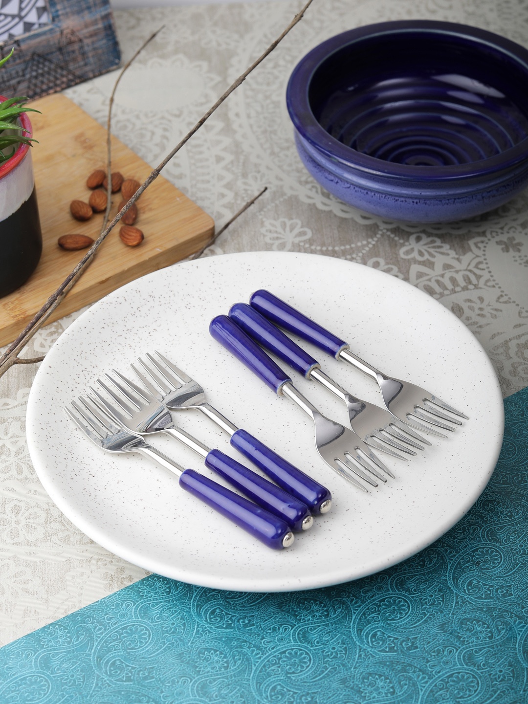 

VarEesha Set of 6 Blue Solid Ceramic Spoon