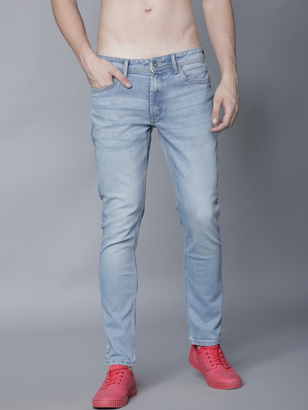 

LOCOMOTIVE Men Blue Slim Fit Mid-Rise Clean Look Stretchable Jeans