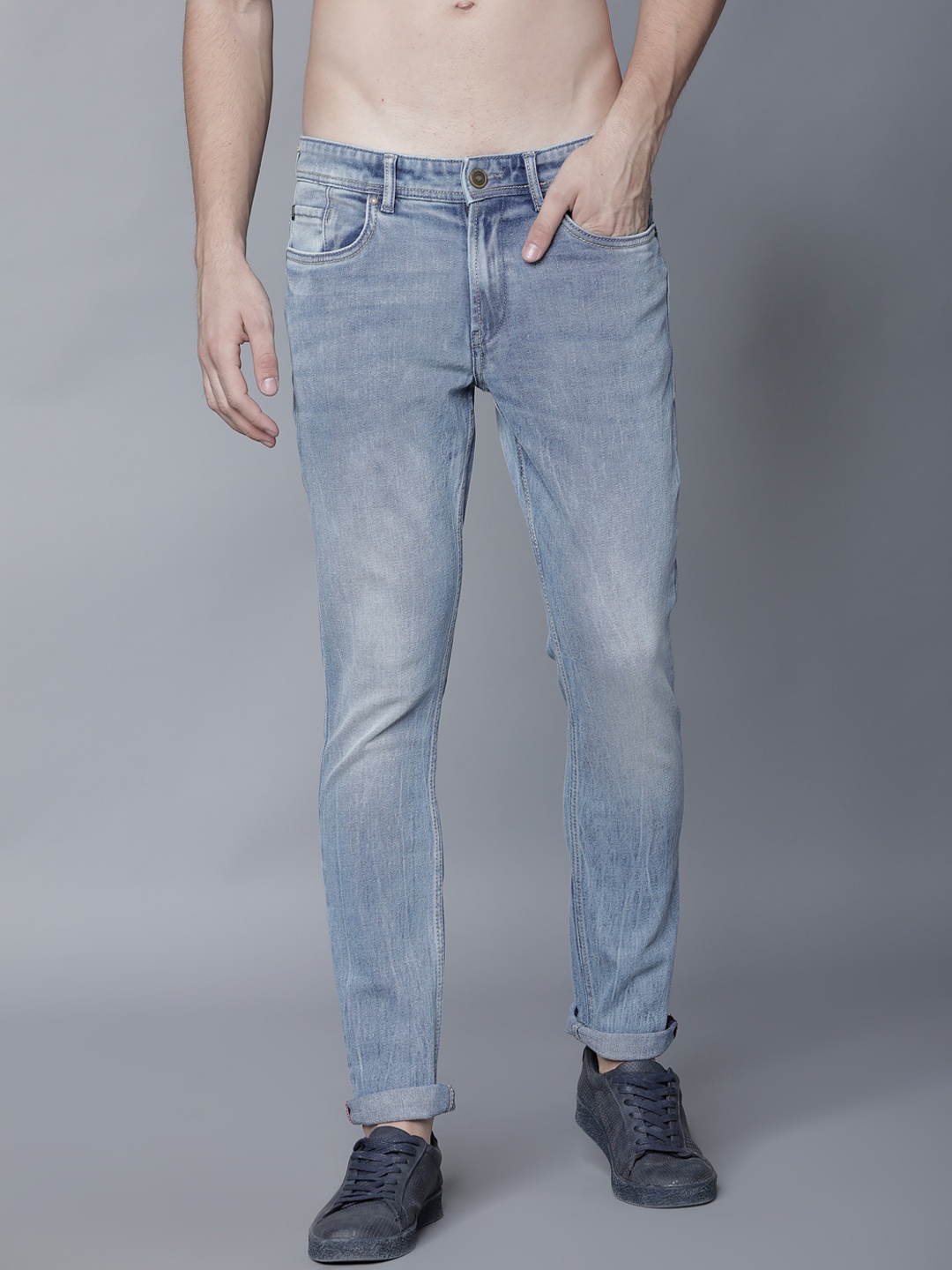 

LOCOMOTIVE Men Blue Slim Fit Mid-Rise Clean Look Stretchable Jeans