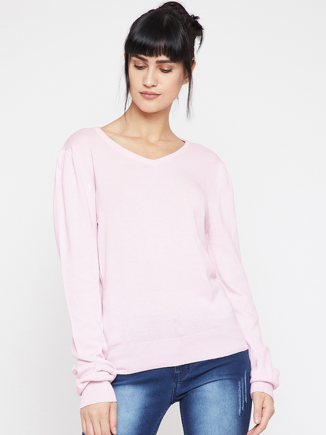 

RARE Women Pink Solid Pullover
