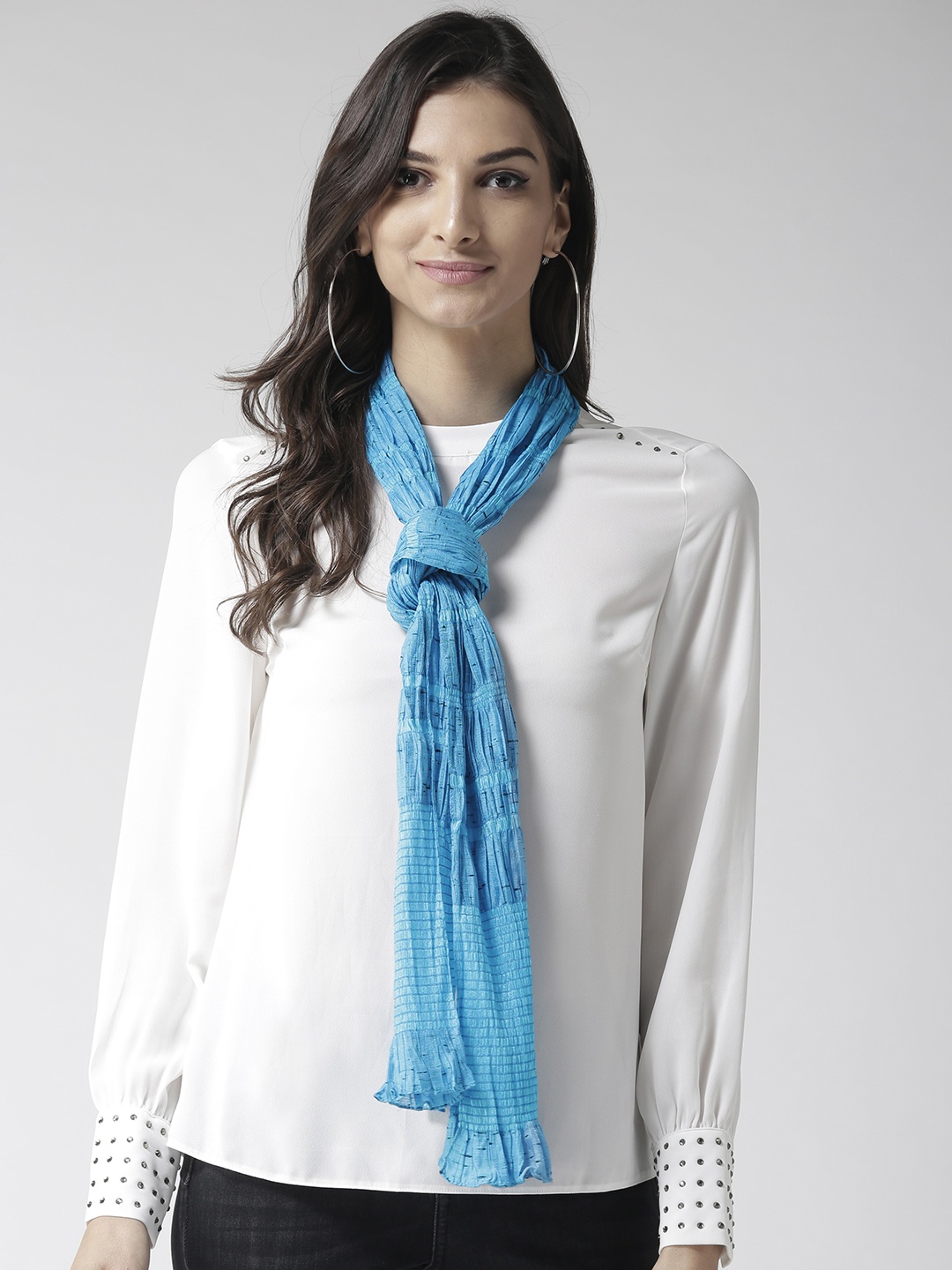 

Style Quotient Women Blue Striped Stole