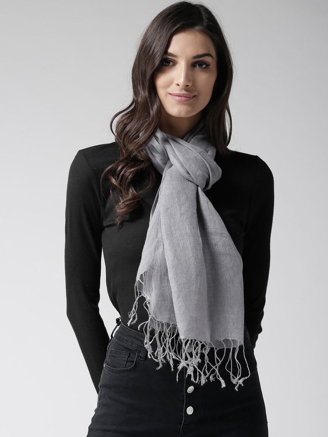 

Style Quotient Women Grey Solid Stole