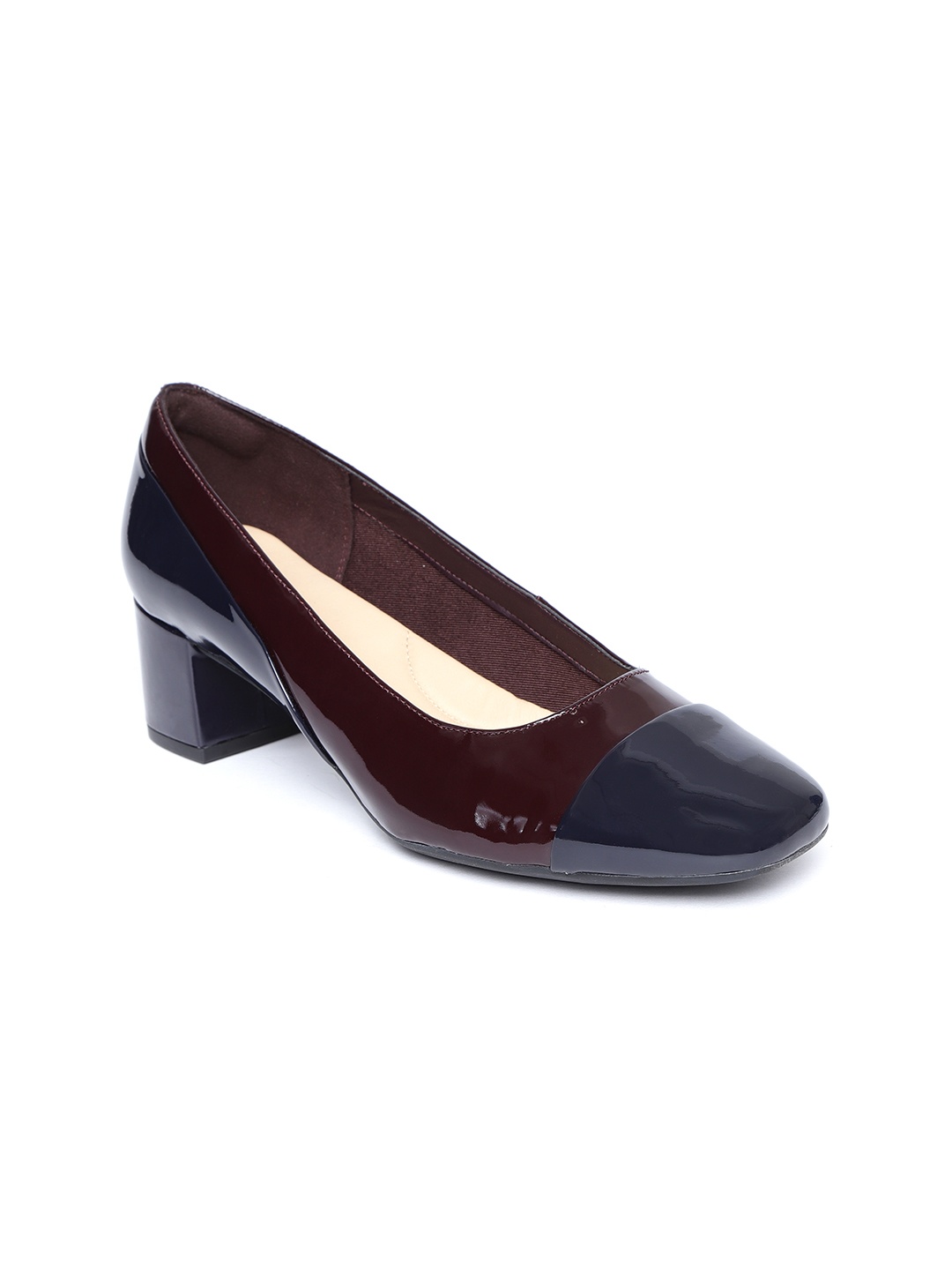 

Clarks Women Burgundy Colourblocked Pumps