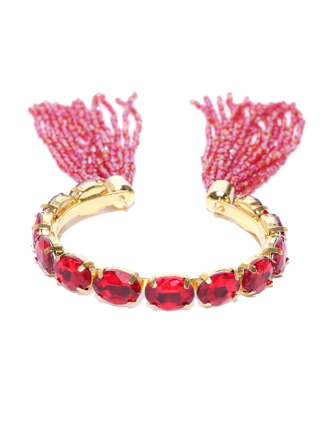 

Jewels Galaxy Red Gold-Plated Handcrafted Cuff Bracelet