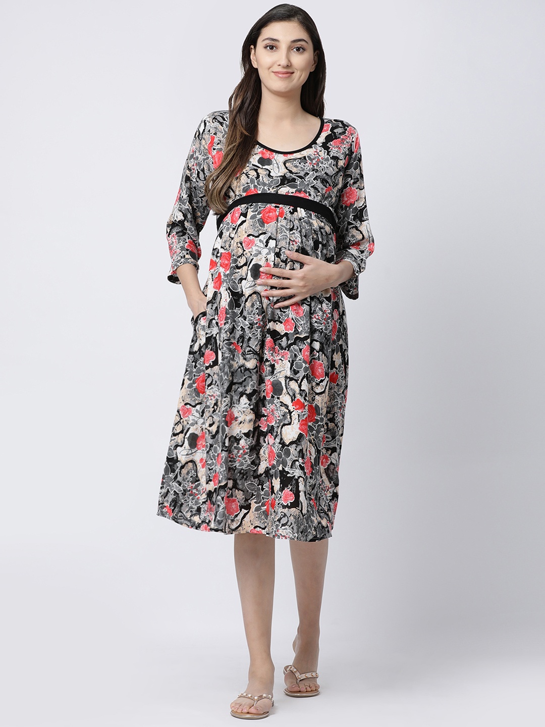 

GOLDSTROMS Black Printed Maternity Tunic