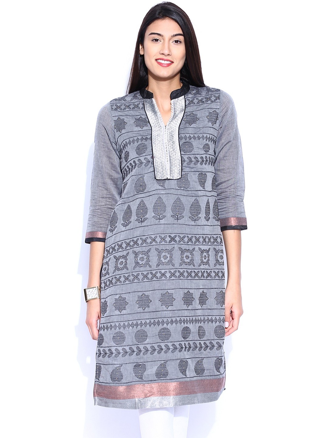 

Vishudh Grey Embroidered Kurta