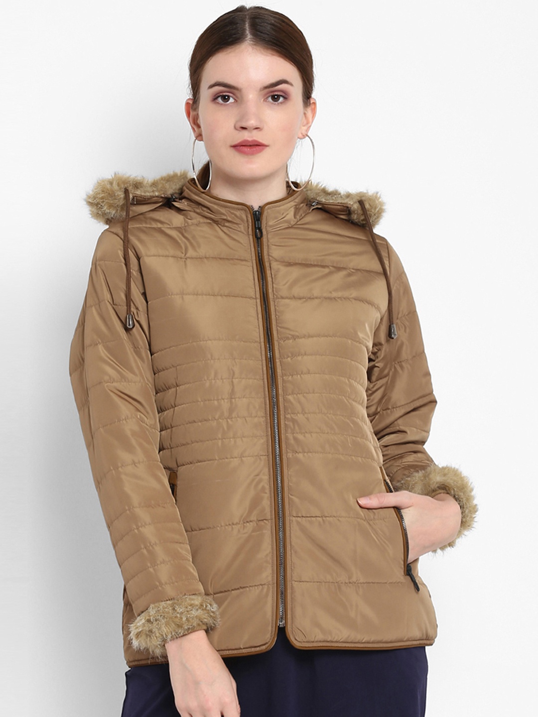 

Alsace Lorraine Paris Women Brown Solid Lightweight Padded Jacket