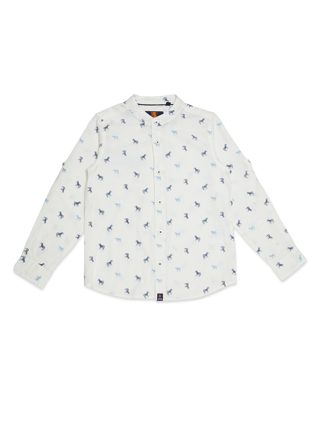 

URBAN SCOTTISH Boys Off-White Regular Fit Printed Casual Shirt