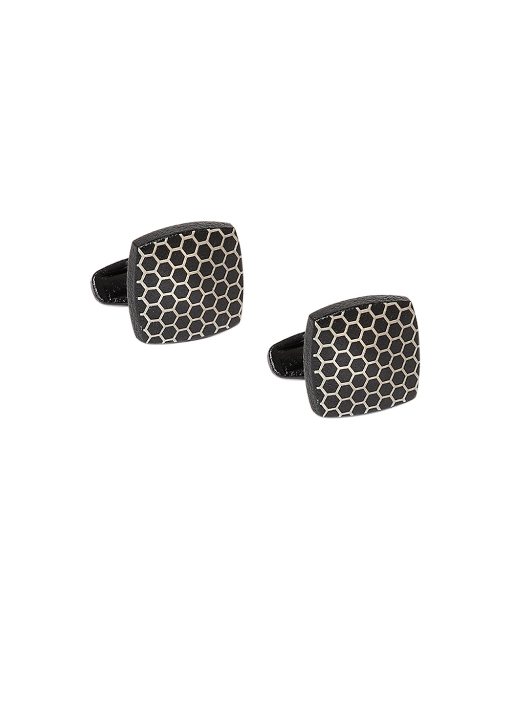 

Alvaro Castagnino Black & Brown Square Textured Cufflinks