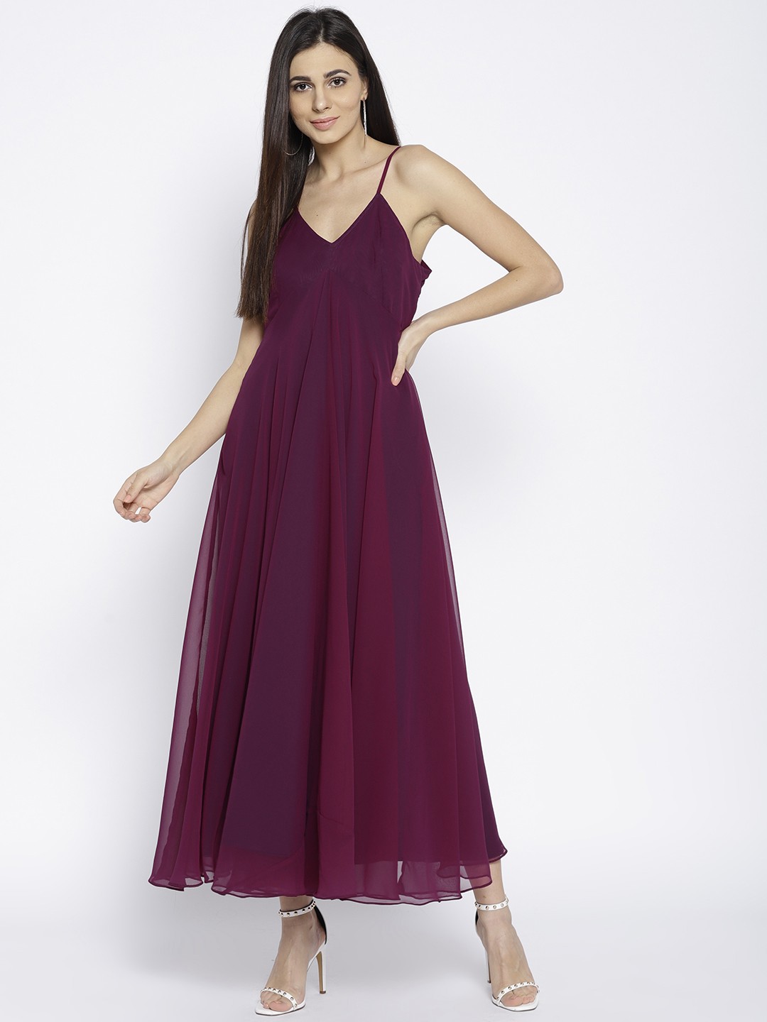 

MABISH by Sonal Jain Women Purple Solid Empire Dress
