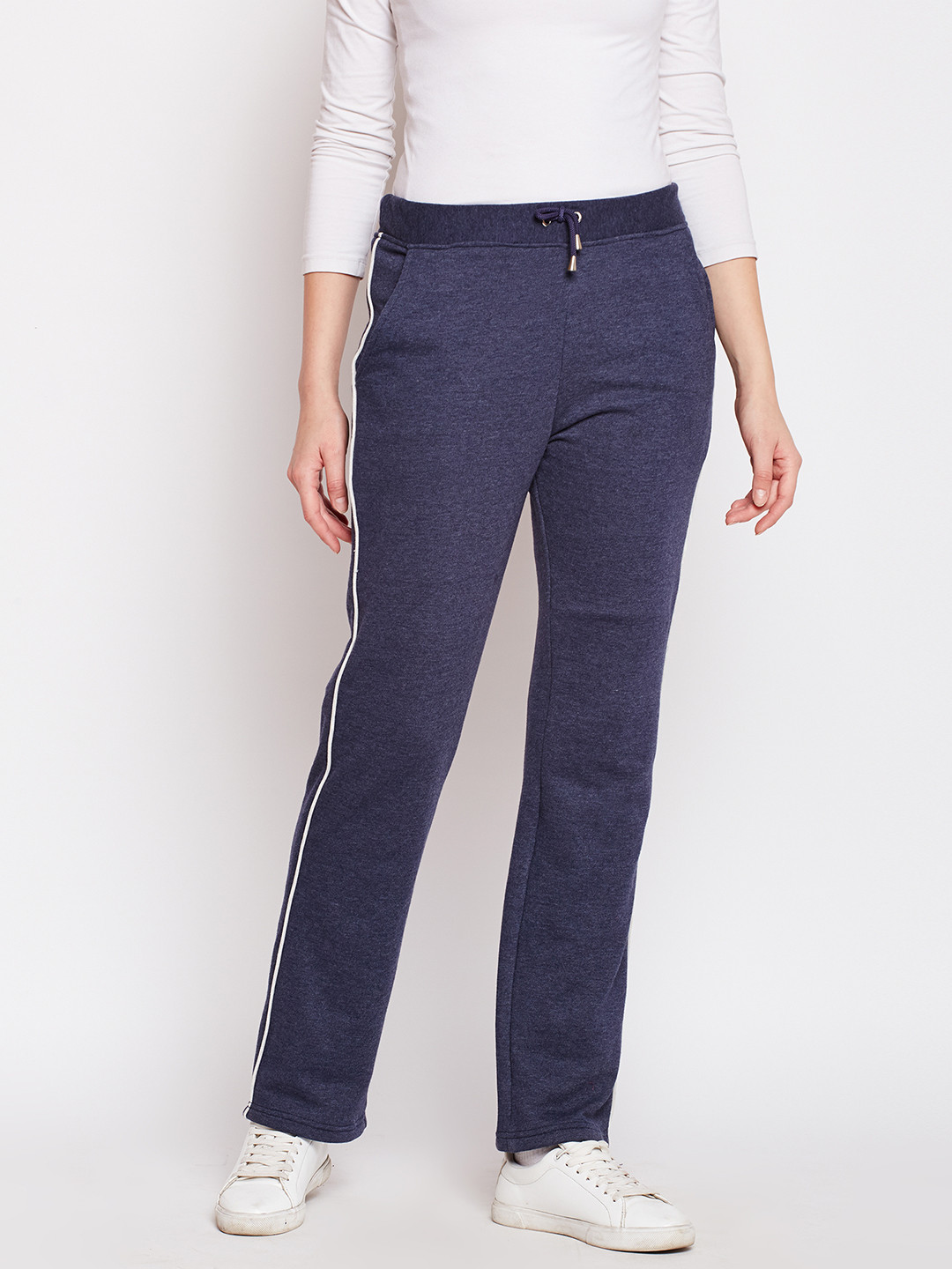 

Alsace Lorraine Paris Women Navy Blue Regular Fit Solid Regular Trousers