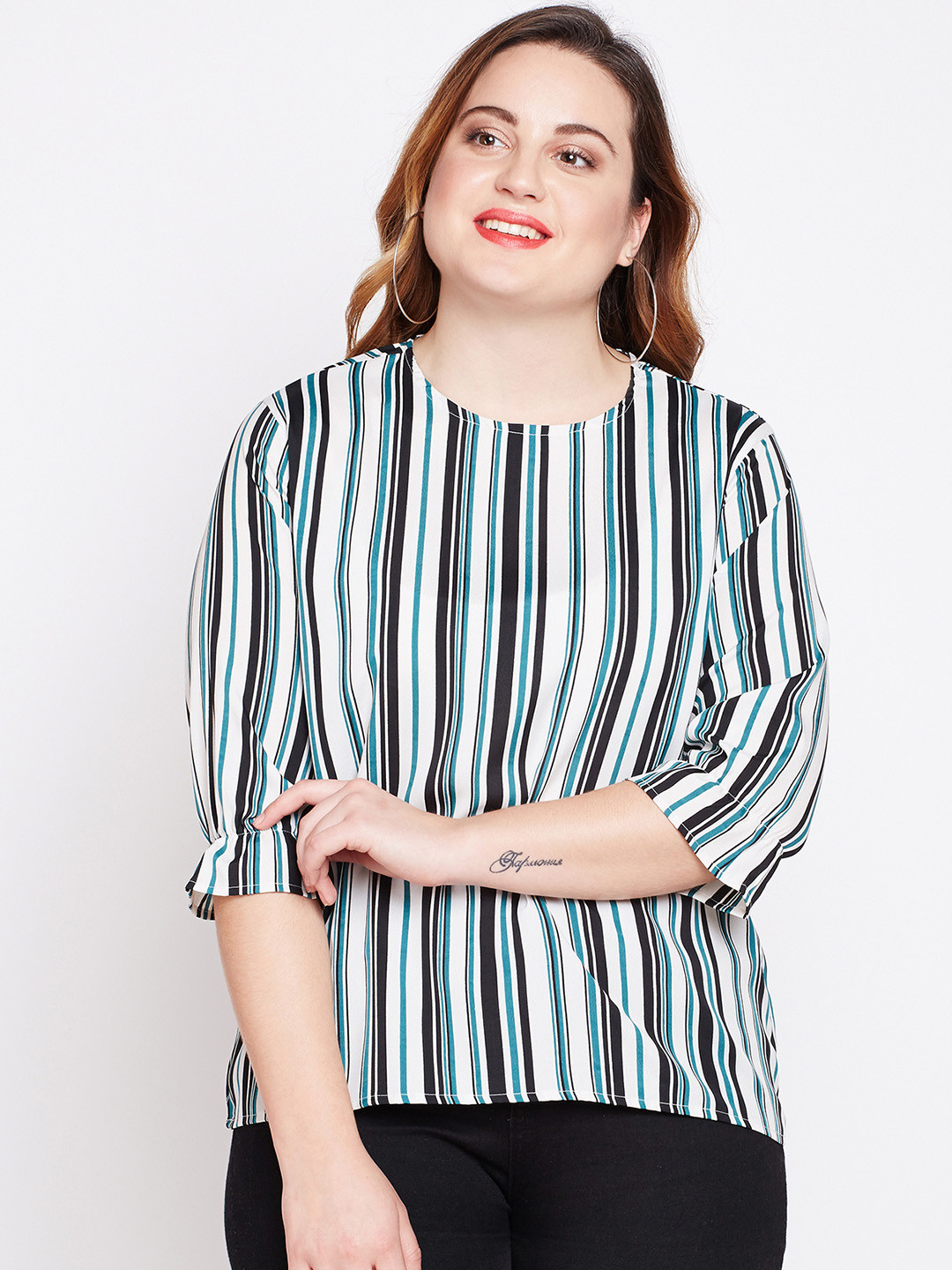 

Style Quotient Women White Striped Top