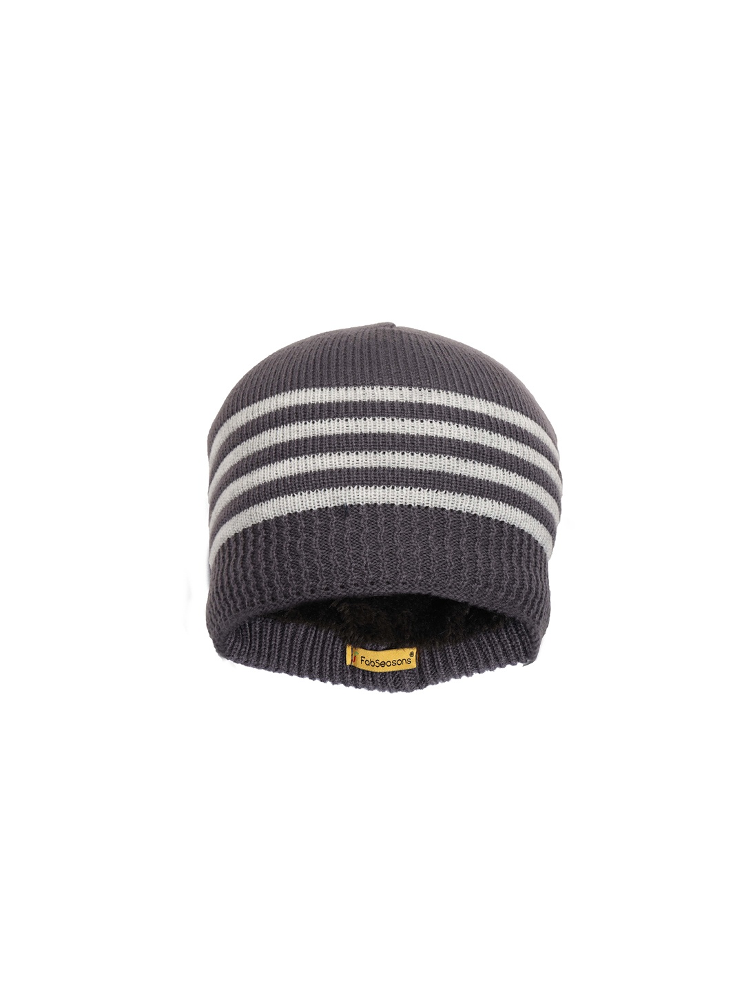 

FabSeasons Unisex Grey & Off-White Self Design Beanie