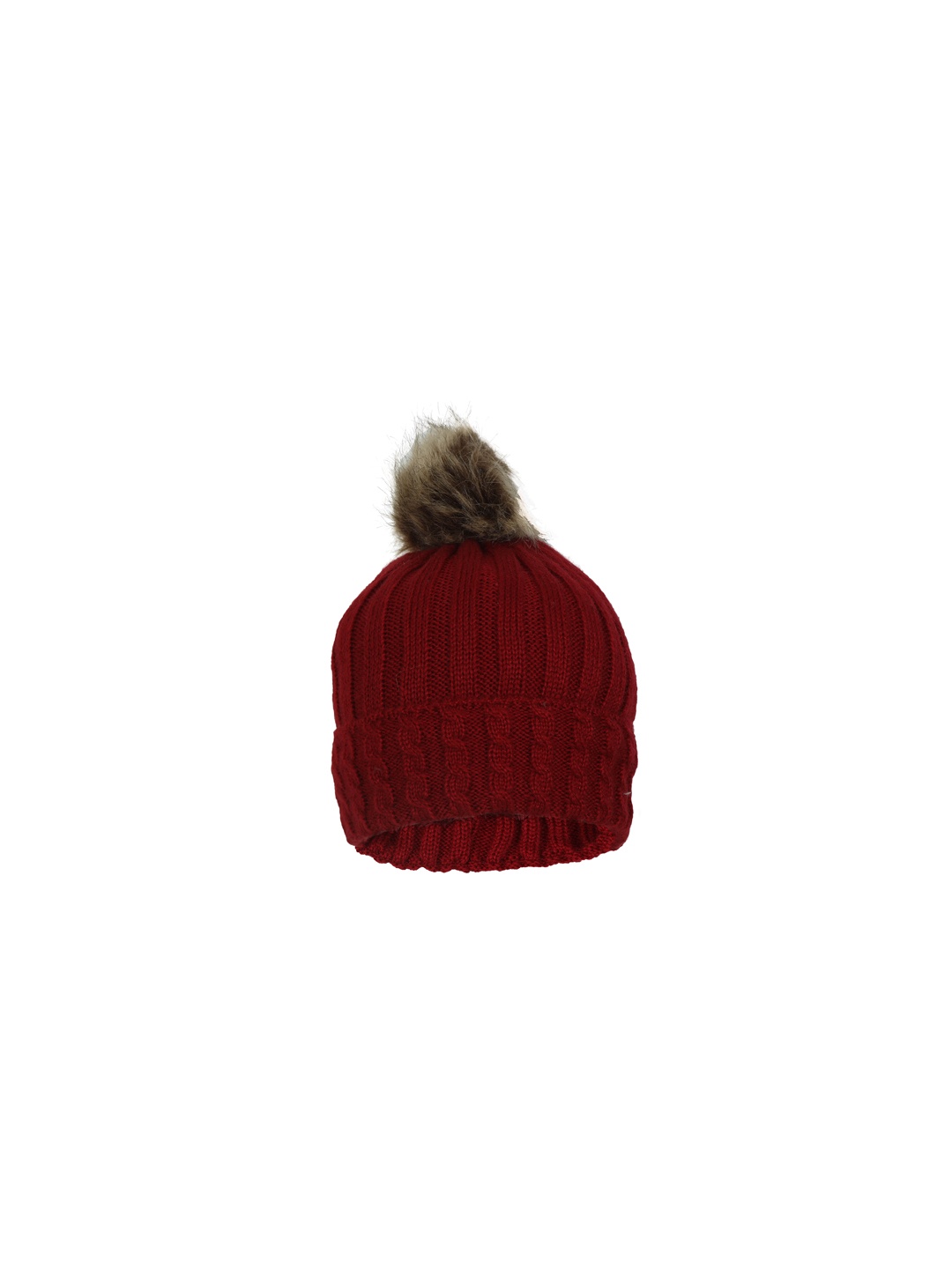 

FabSeasons Women Maroon Self Design Beanie