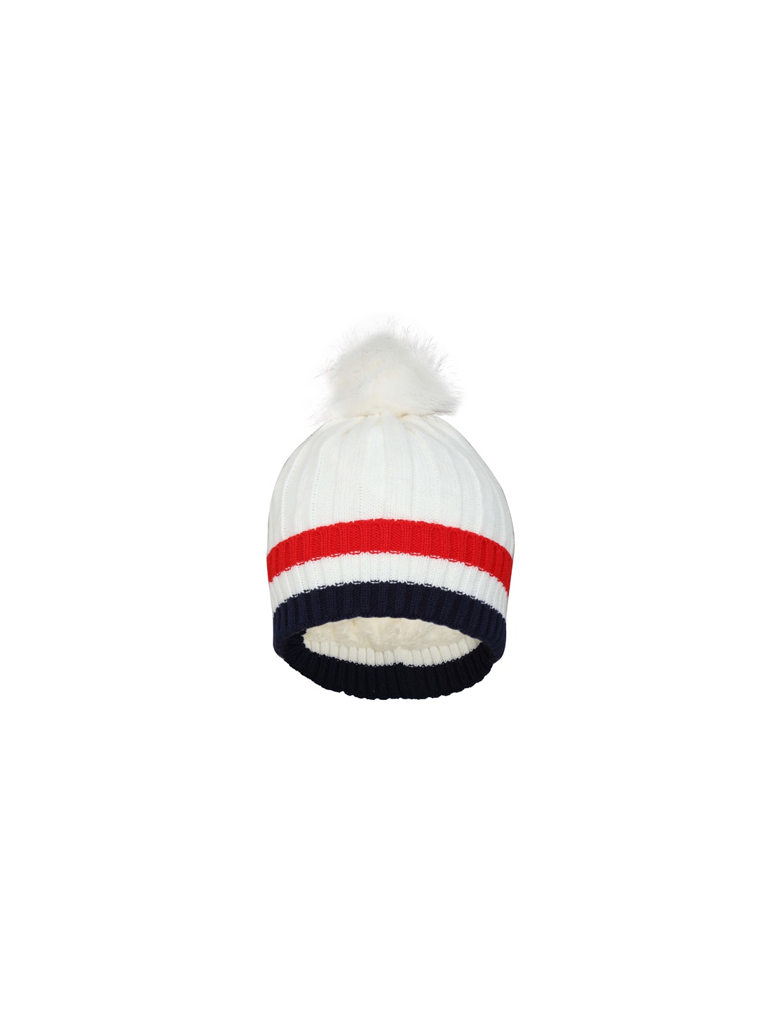 

FabSeasons Women White & Red Solid Beanie