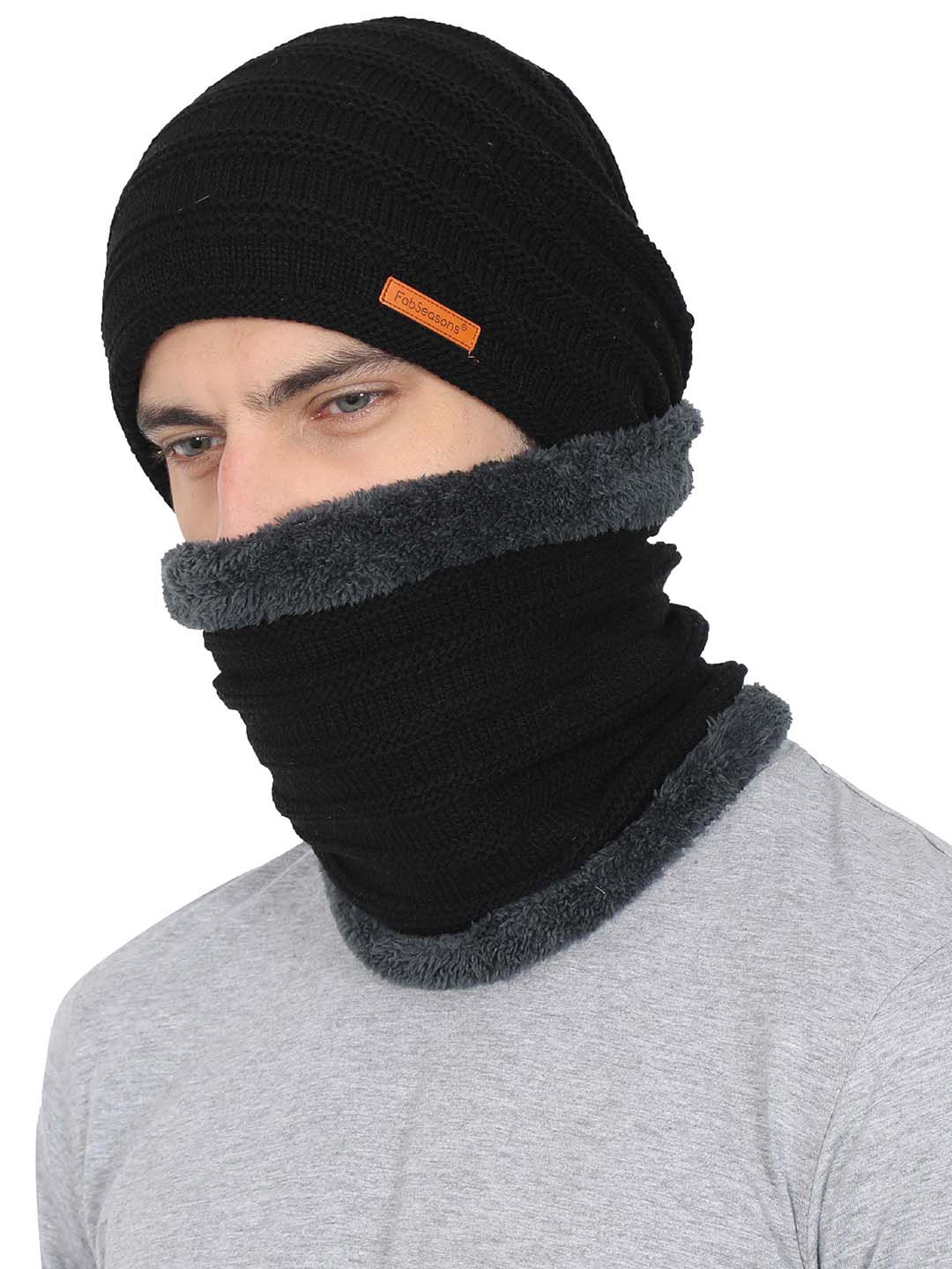 

FabSeasons Unisex Black Solid Beanie