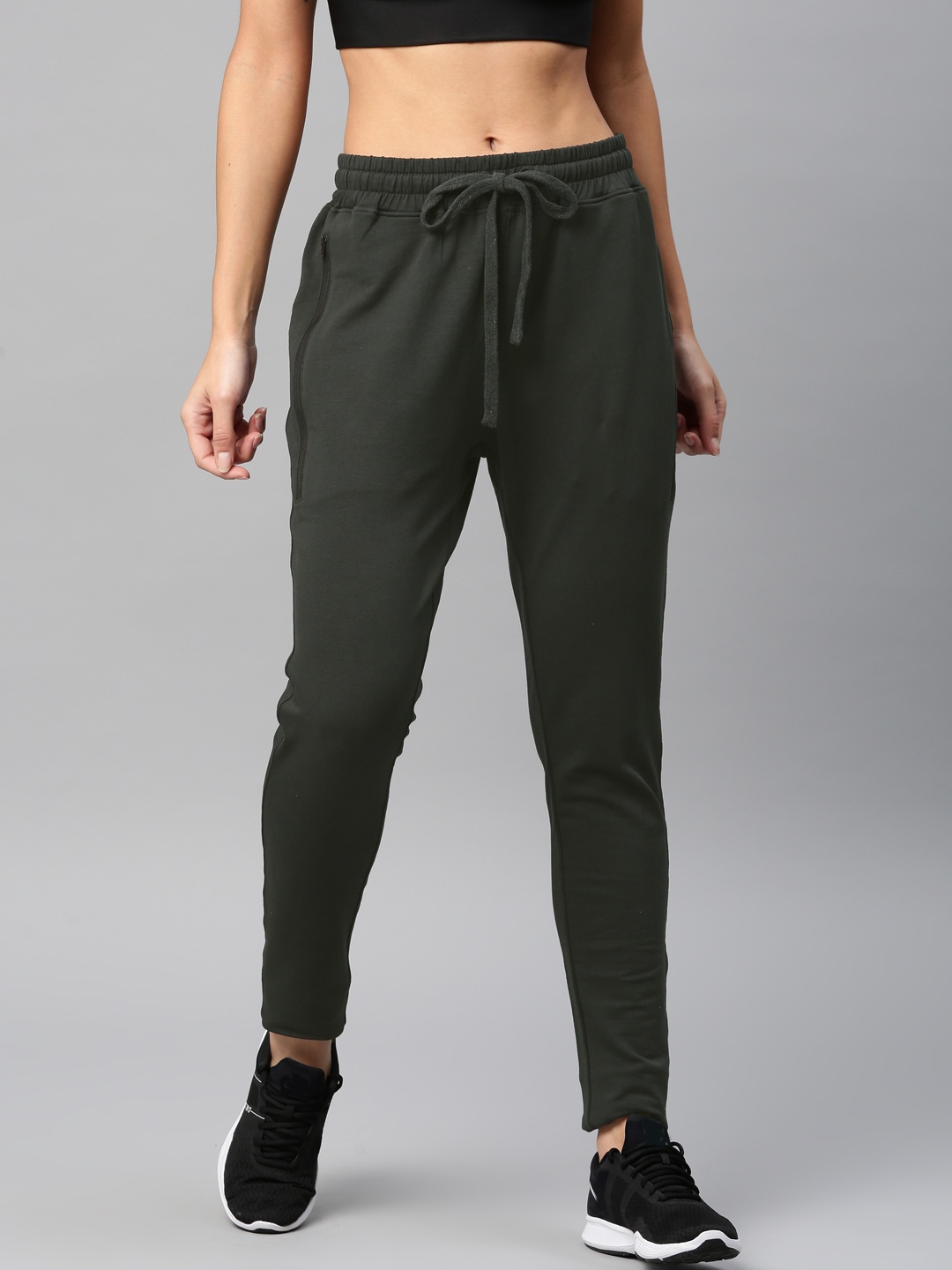 

HRX by Hrithik Roshan Women Olive Green Solid Track Pants