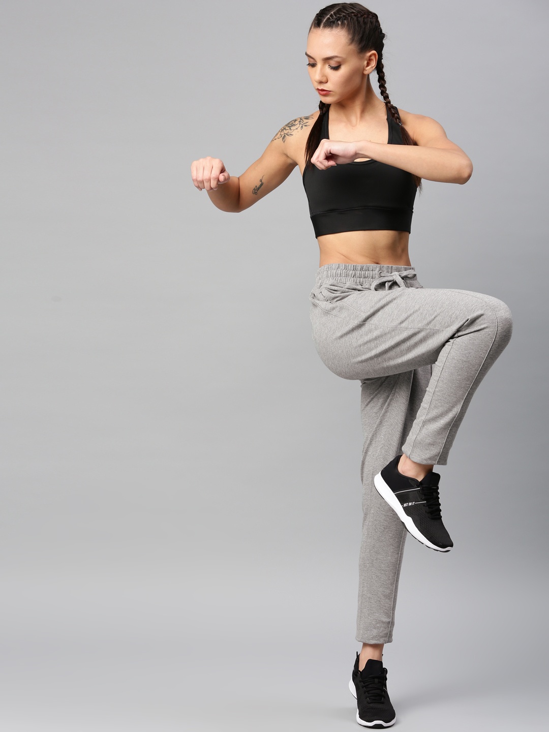 

HRX by Hrithik Roshan Women Grey Solid Track Pants